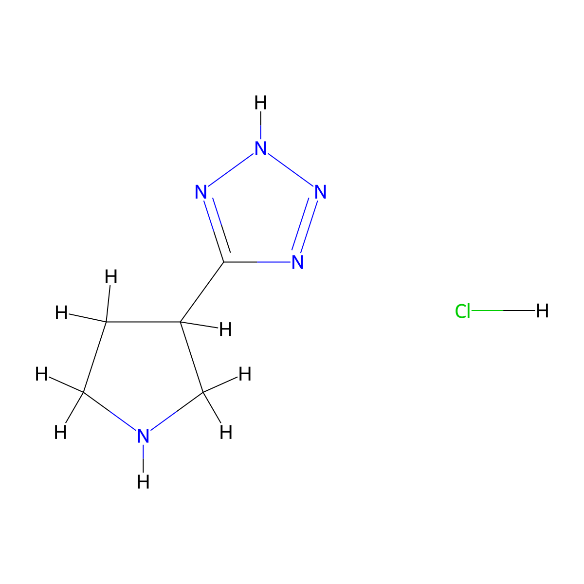 5-(pyrrolidin-3-yl)-2H-1,2,3,4-tetrazole hydrochloride molecular structure, CAS 1228583-52-5