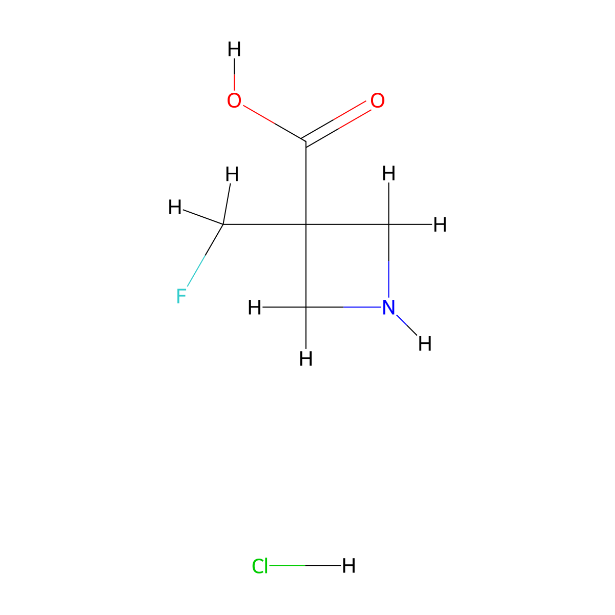 3-(Fluoromethyl)azetidine-3-carboxylic acid hydrochloride molecular structure, CAS 1228583-54-7