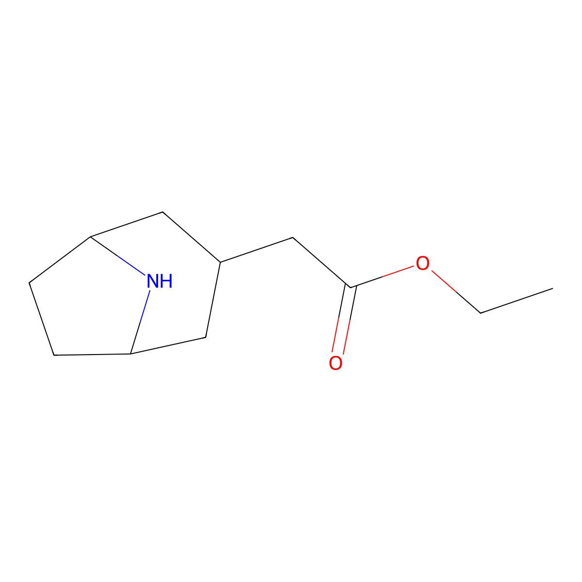 Ethyl 2-(8-azabicyclo[3.2.1]octan-3-yl)acetate molecular structure, CAS 122860-05-3