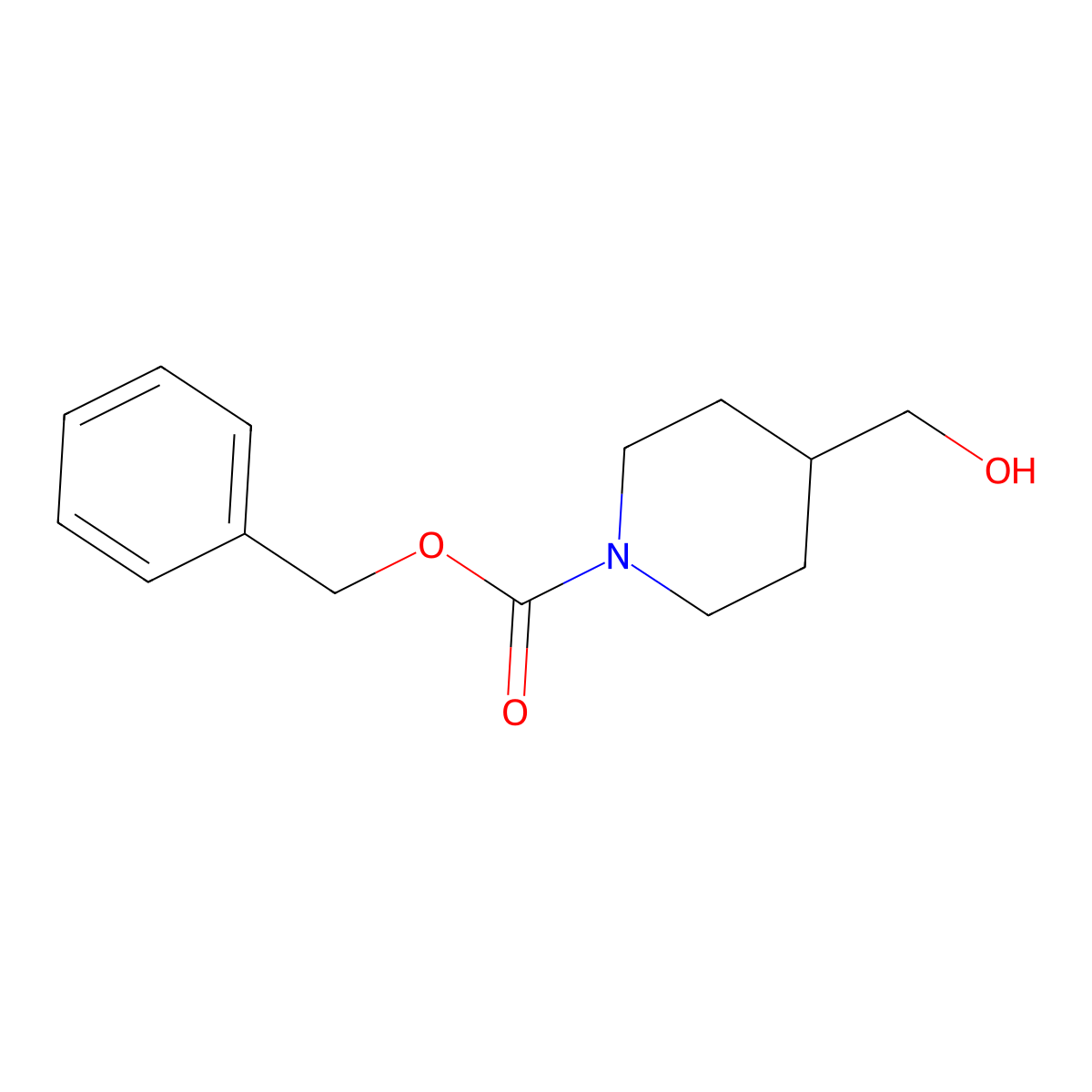 Benzyl 4-(hydroxymethyl)piperidine-1-carboxylate molecular structure, CAS 122860-33-7