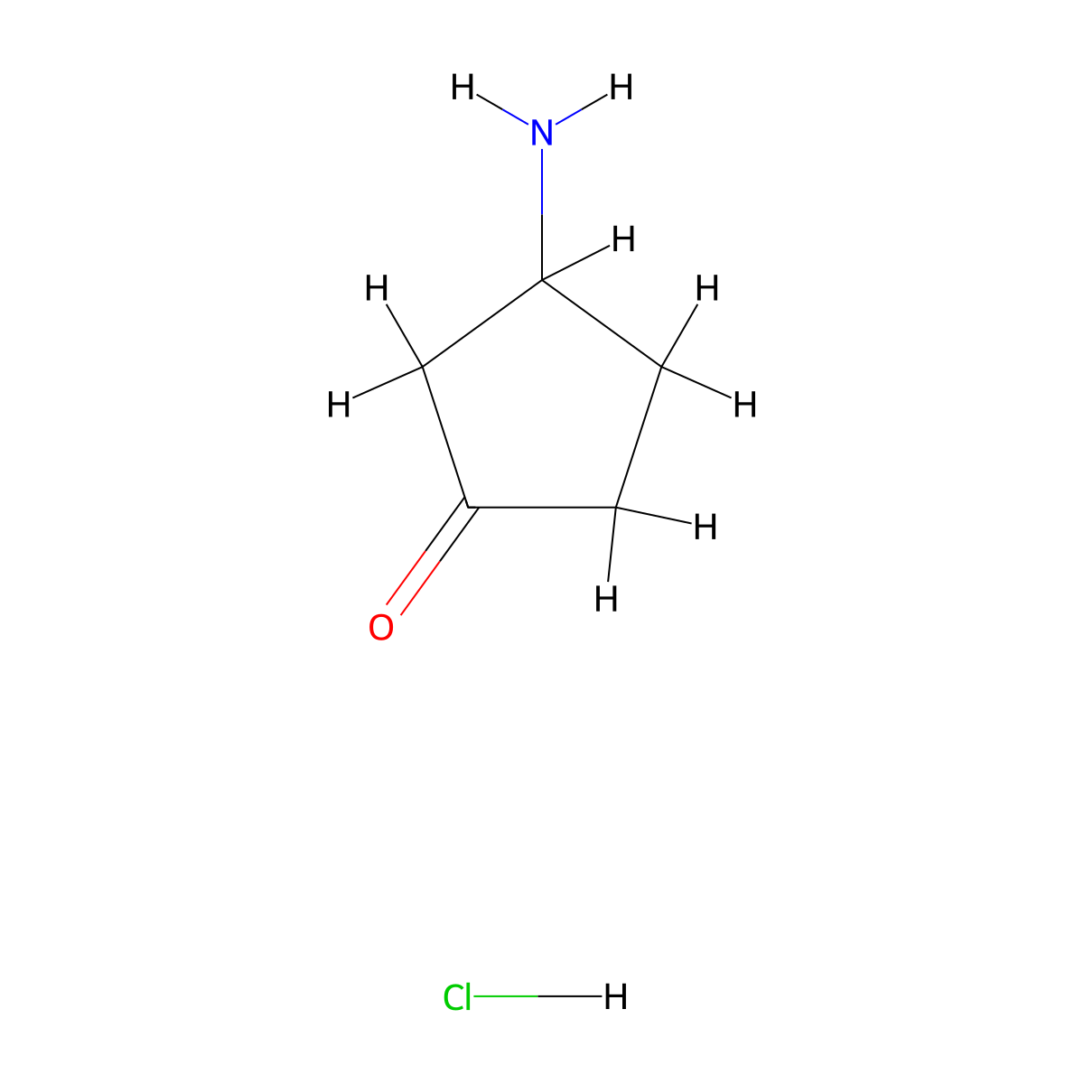 3-Aminocyclopentanone hydrochloride molecular structure, CAS 1228600-26-7