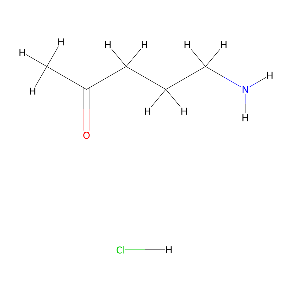 5-Aminopentan-2-one hydrochloride molecular structure, CAS 1228600-40-5