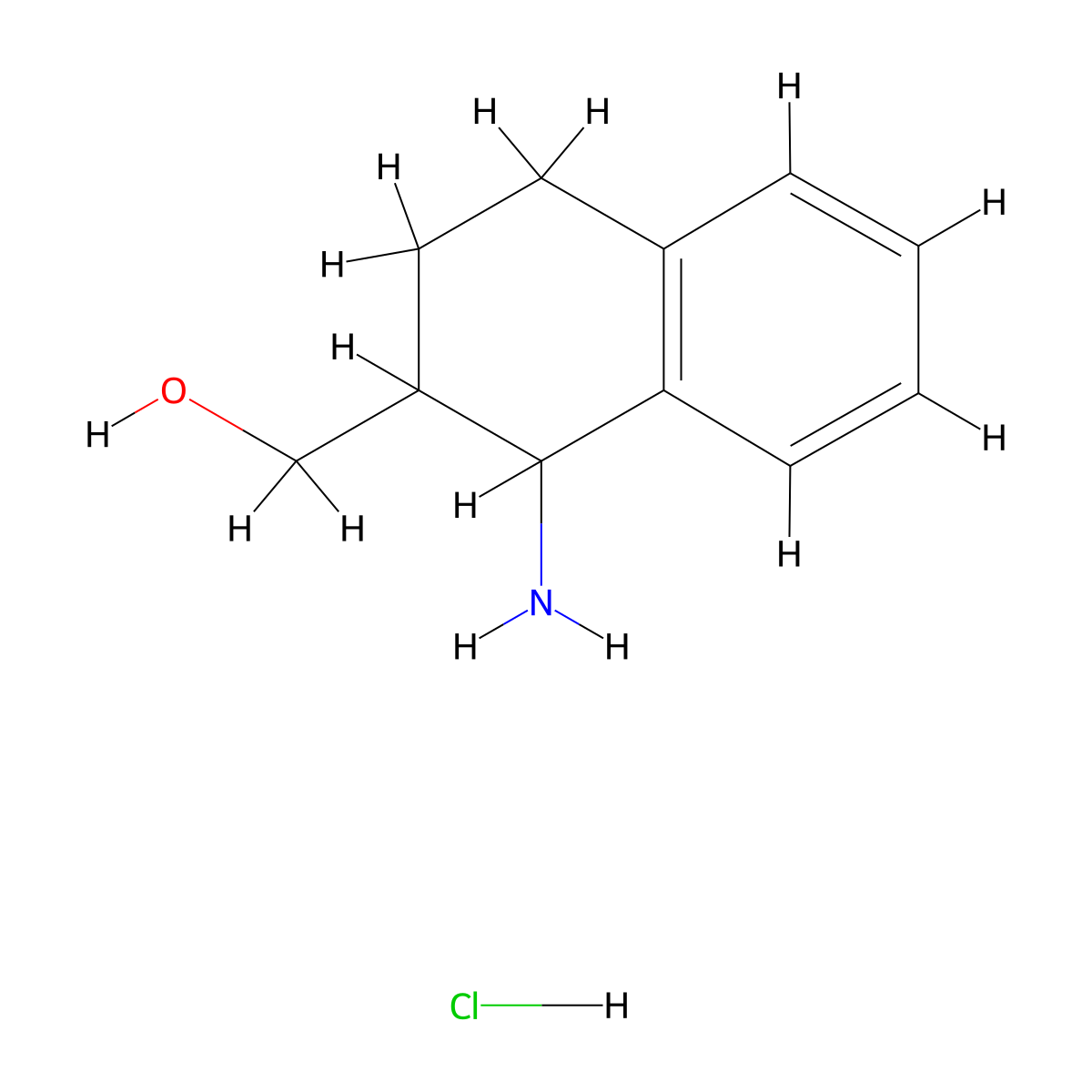 (1-Amino-1,2,3,4-tetrahydronaphthalen-2-yl)methanol hydrochloride molecular structure, CAS 1228600-45-0