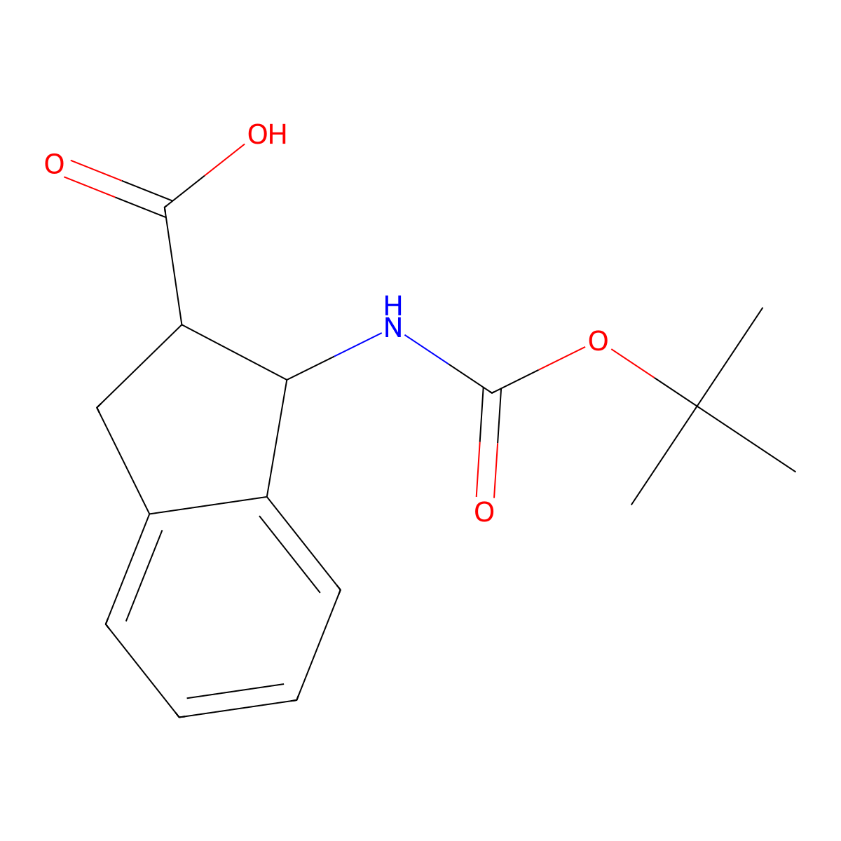 1-[(tert-Butoxycarbonyl)amino]-2,3-dihydro-1H-indene-2-carboxylic acid molecular structure, CAS 1228600-53-0