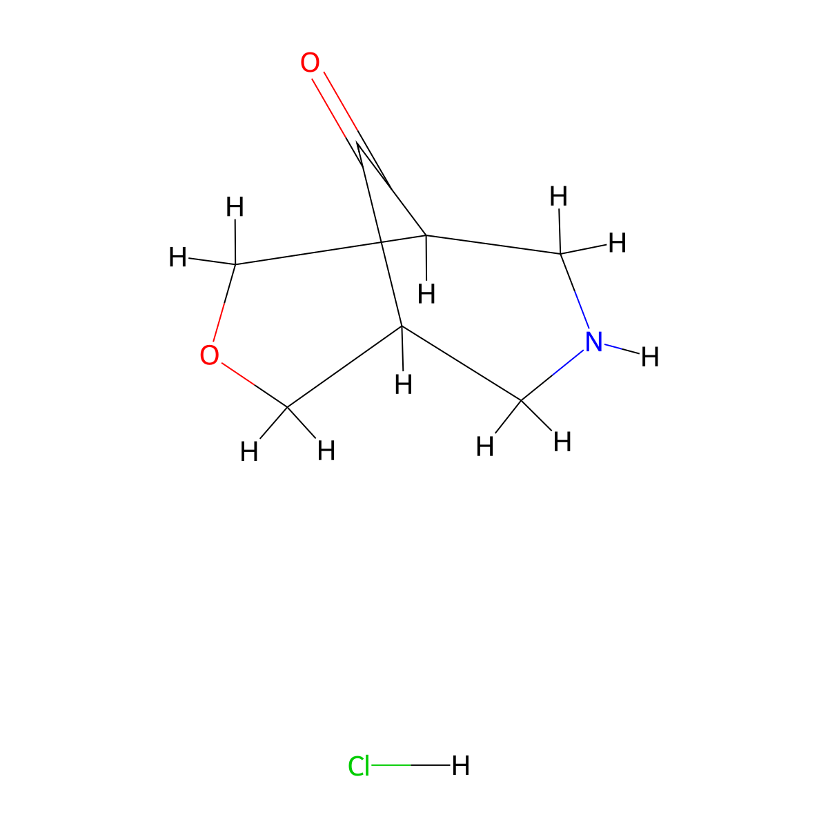 3-OXA-7-AZABICYCLO[3.3.1]NONAN-9-ONE hydrochloride molecular structure, CAS 1228600-54-1
