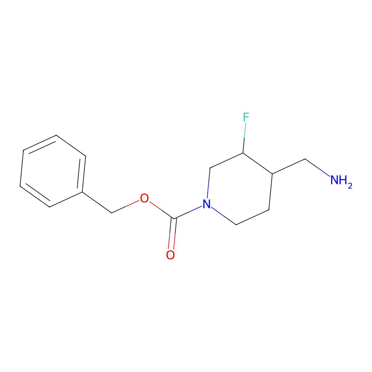 (3,4)-cis-Benzyl 4-(aminomethyl)-3-fluoropiperidine-1-carboxylate molecular structure, CAS 1228603-77-7