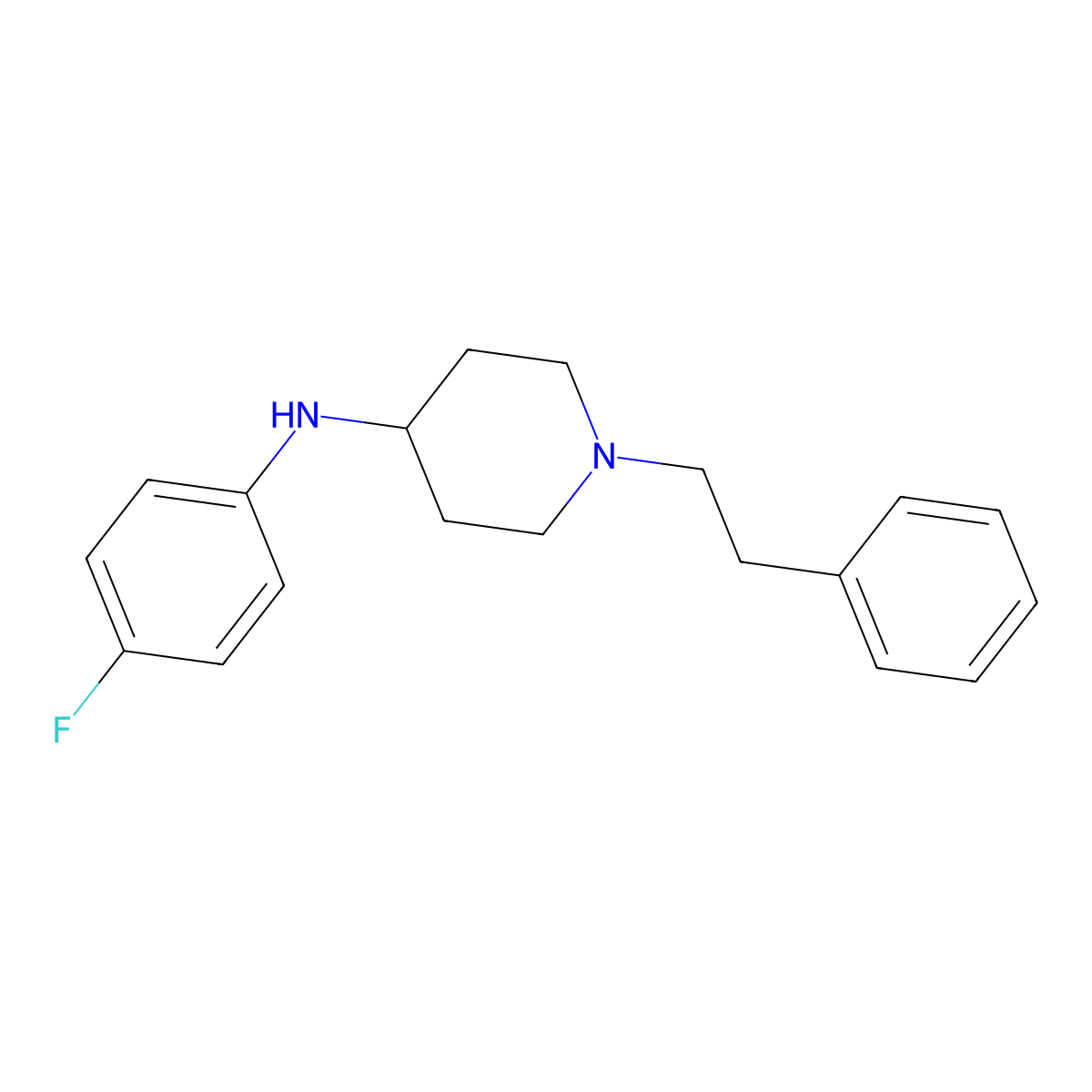 Despropionyl para-fluorofentanyl molecular structure, CAS 122861-41-0