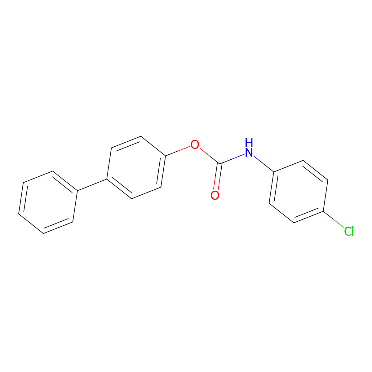 (4-Phenylphenyl) N-(4-chlorophenyl)carbamate molecular structure, CAS 122861-87-4