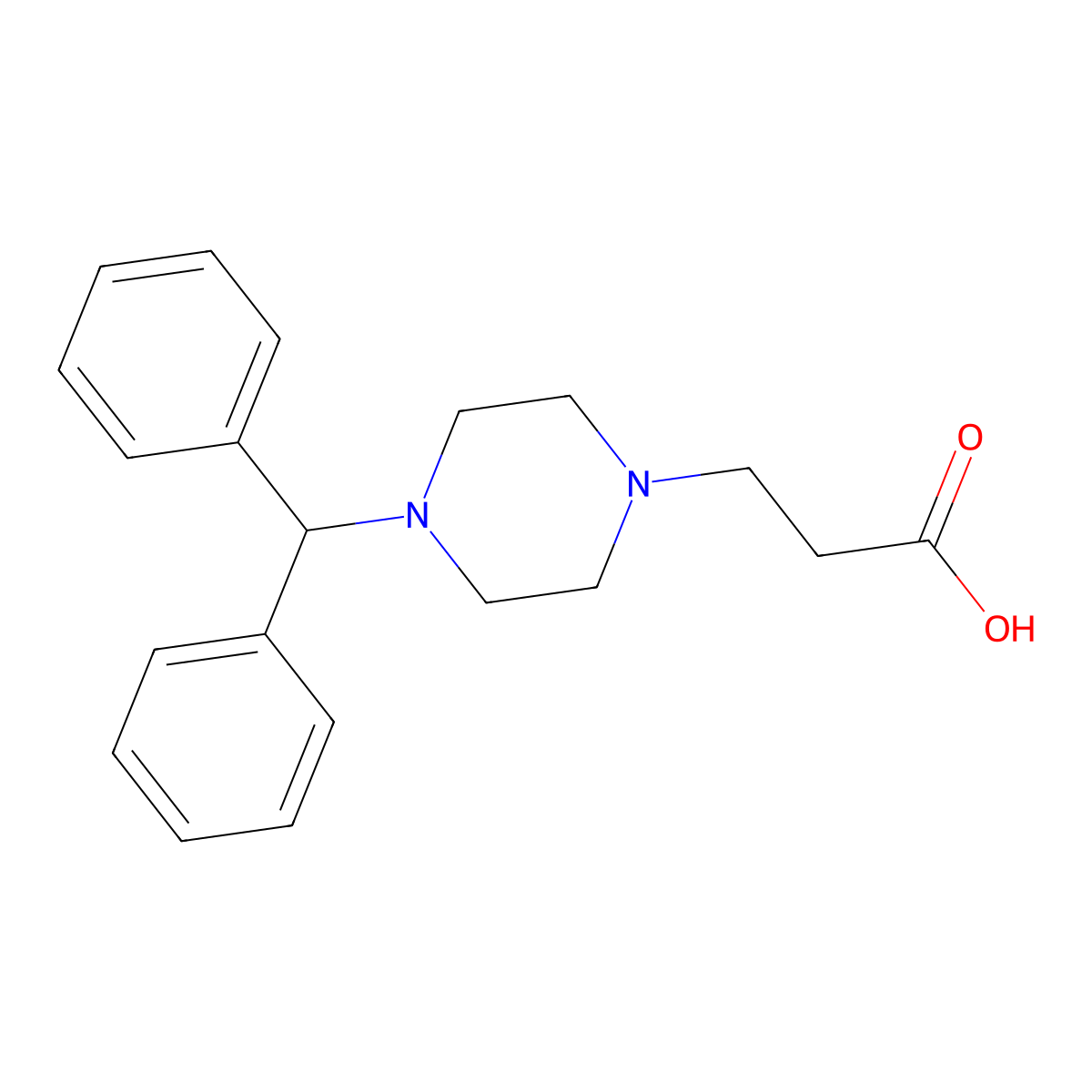 3-(4-benzhydrylpiperazin-1-yl)propanoic Acid molecular structure, CAS 122862-03-7