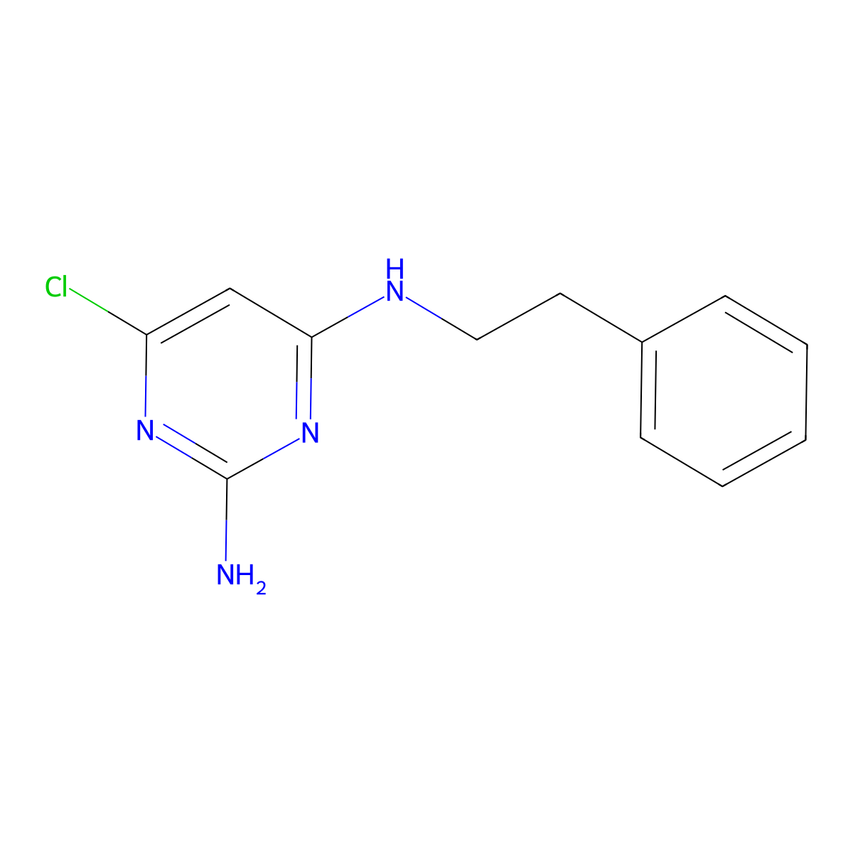 N-(2-amino-6-chloro-4-pyrimidinyl)-N-phenethylamine molecular structure, CAS 122862-39-9