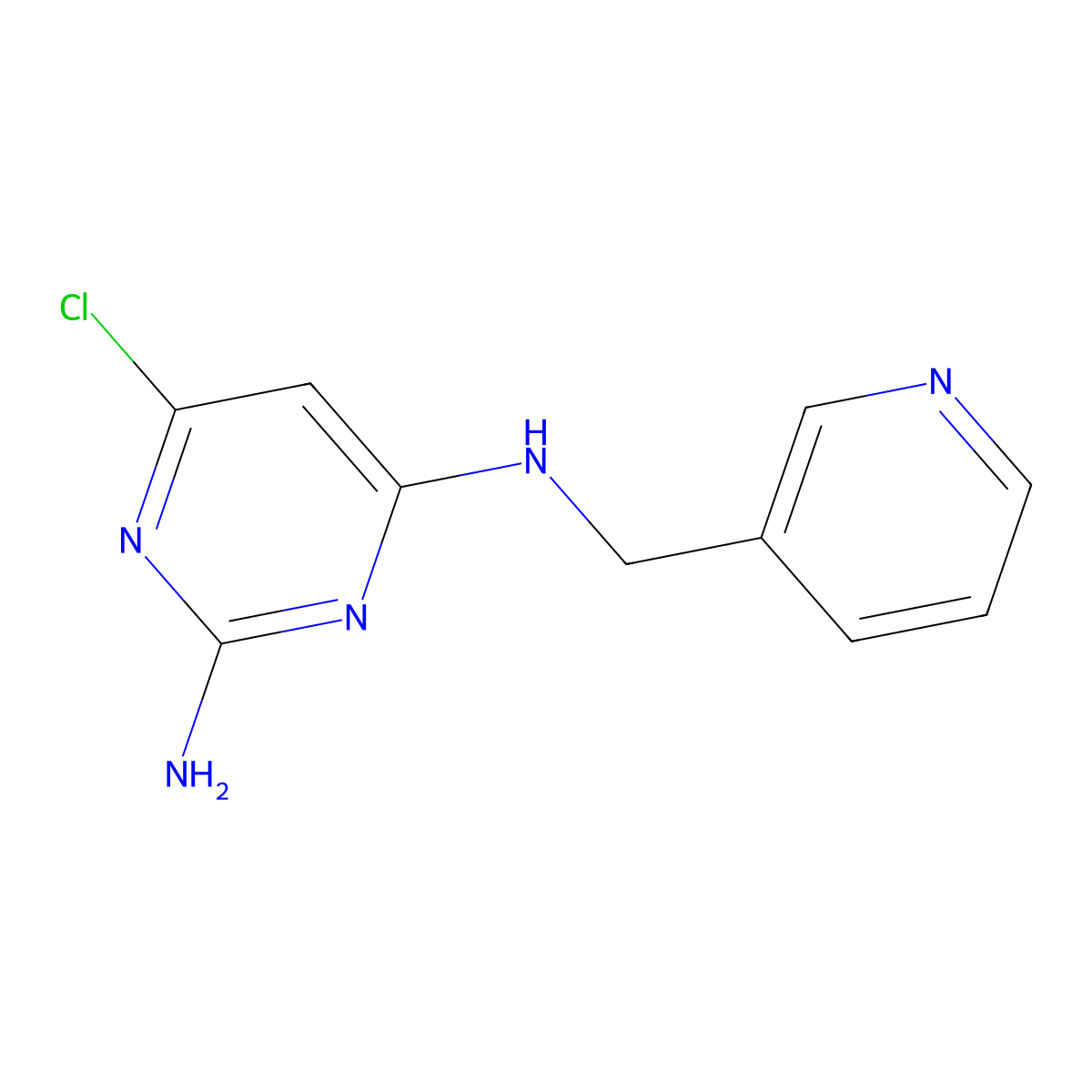 6-chloro-N~4~-(pyridin-3-ylmethyl)pyrimidine-2,4-diamine molecular structure, CAS 122862-49-1