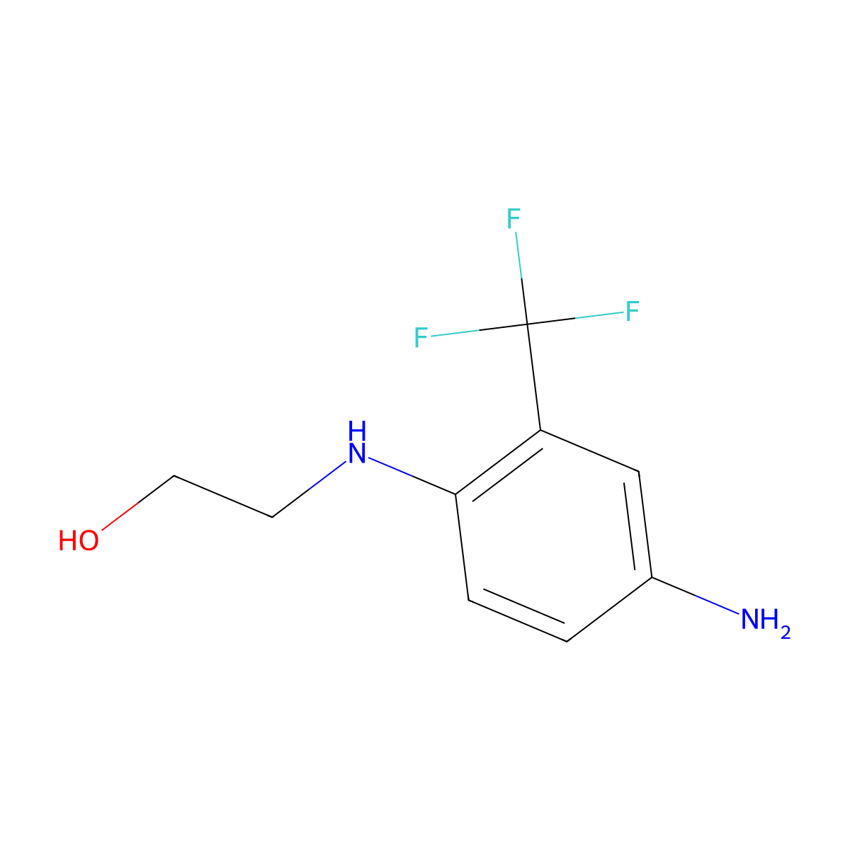 2-((4-Amino-2-(trifluoromethyl)phenyl)amino)ethanol molecular structure, CAS 122862-99-1