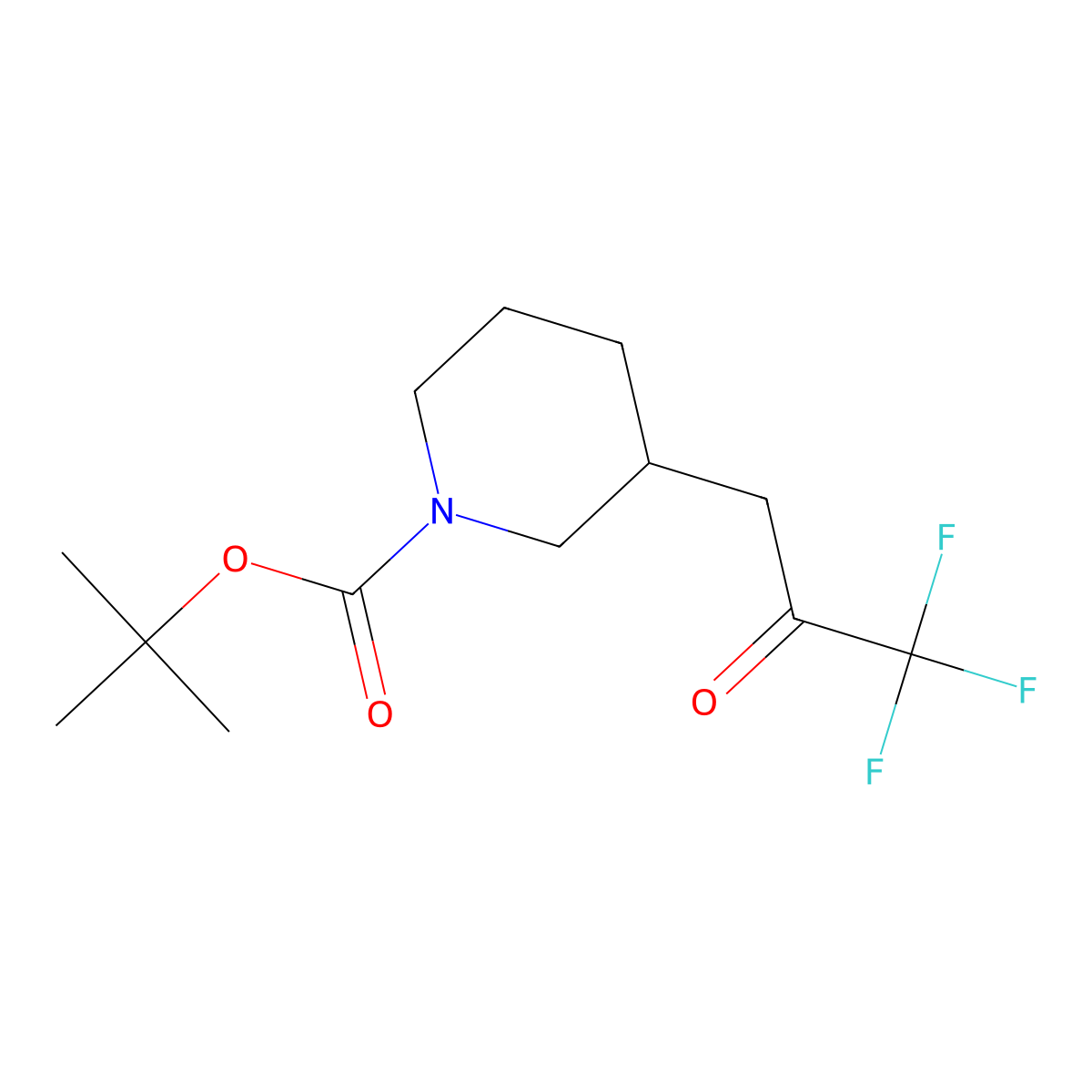 Tert-butyl 3-(3,3,3-trifluoro-2-oxopropyl)piperidine-1-carboxylate molecular structure, CAS 1228630-88-3