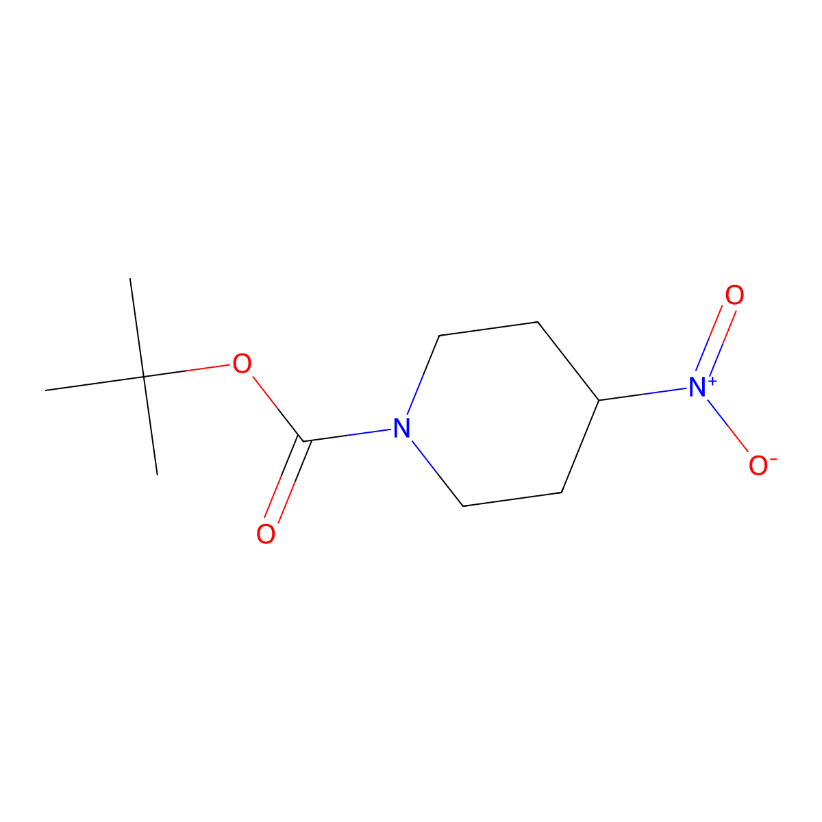 tert-Butyl 4-nitropiperidine-1-carboxylate molecular structure, CAS 1228630-89-4