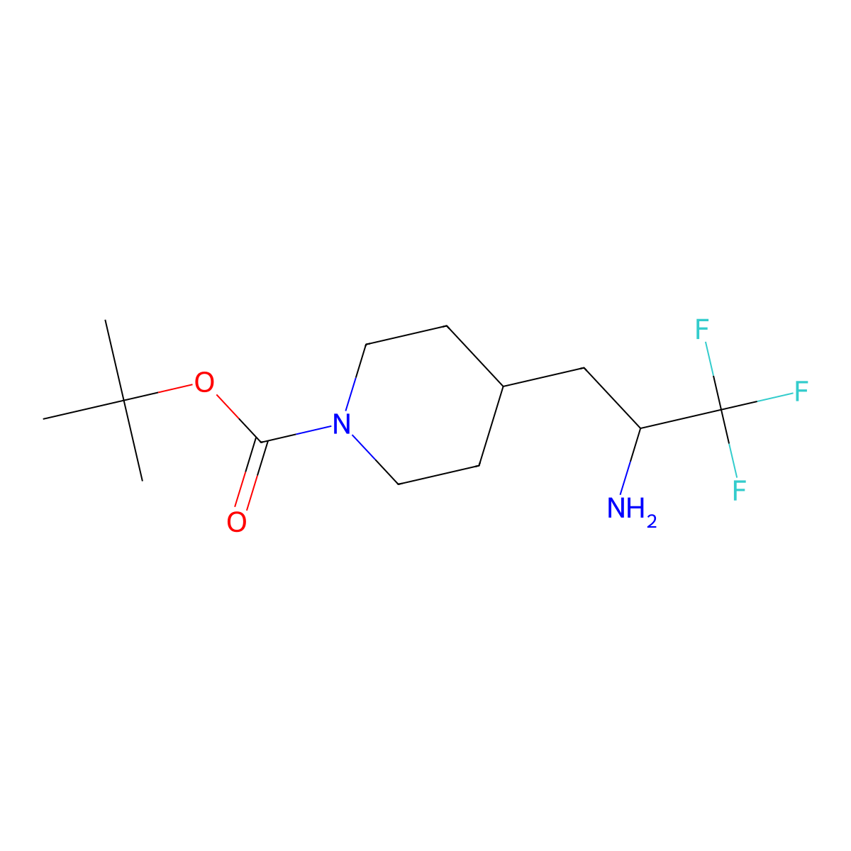 Tert-butyl 4-(2-amino-3,3,3-trifluoropropyl)piperidine-1-carboxylate molecular structure, CAS 1228630-94-1