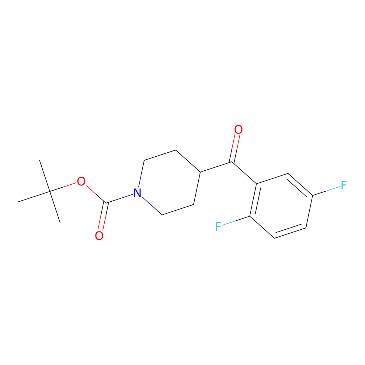 Tert-butyl 4-(2,5-difluorobenzoyl)piperidine-1-carboxylate molecular structure, CAS 1228631-03-5