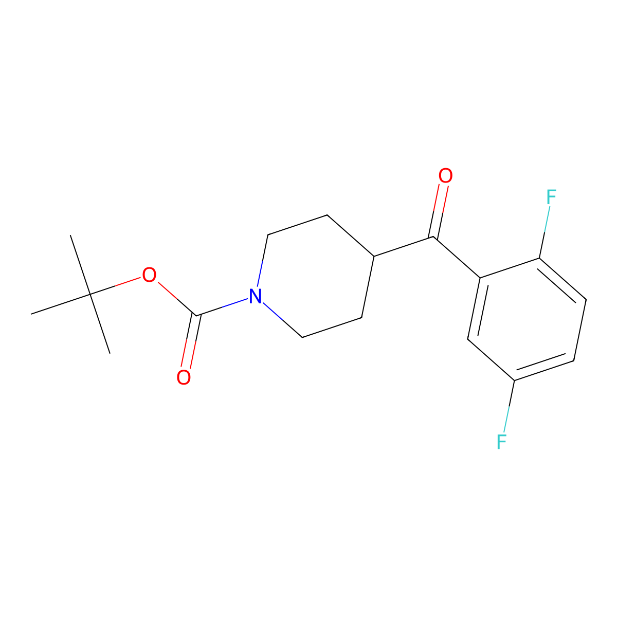 Tert-butyl 4-(2,5-difluorobenzoyl)piperidine-1-carboxylate molecular structure, CAS 1228631-03-5