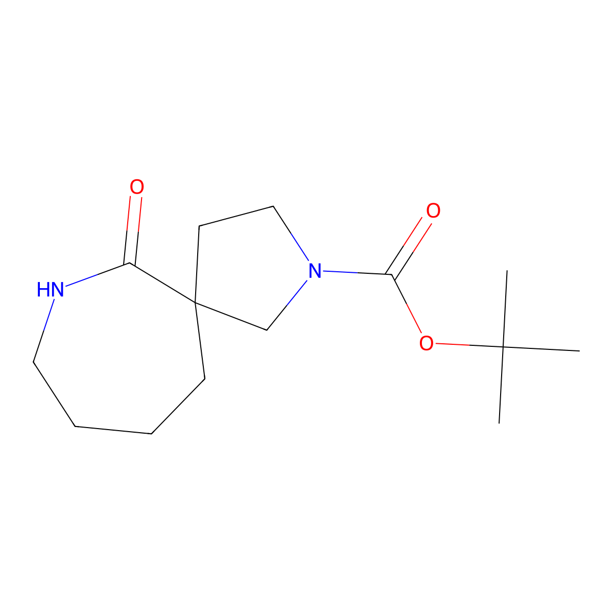 9-Boc-2,9-diaza-spiro[6.4]undecan-1-one molecular structure, CAS 1228631-05-7