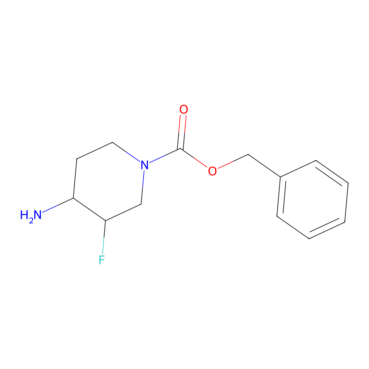 Benzyl 4-amino-3-fluoropiperidine-1-carboxylate molecular structure, CAS 1228631-13-7
