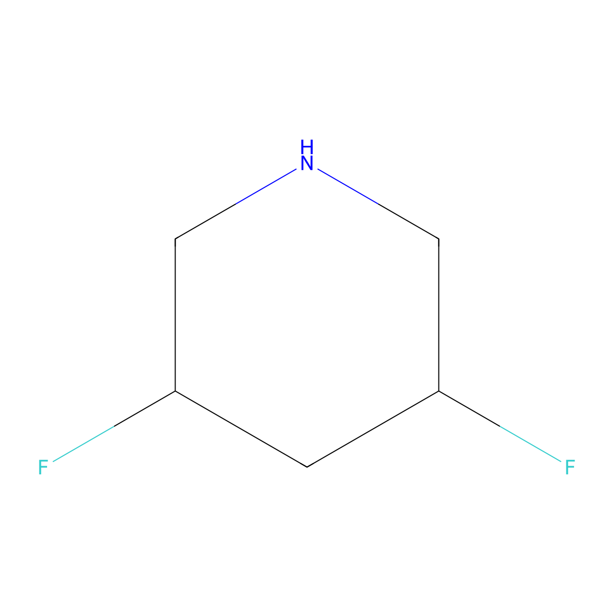 3,5-Difluoropiperidine molecular structure, CAS 1228631-14-8