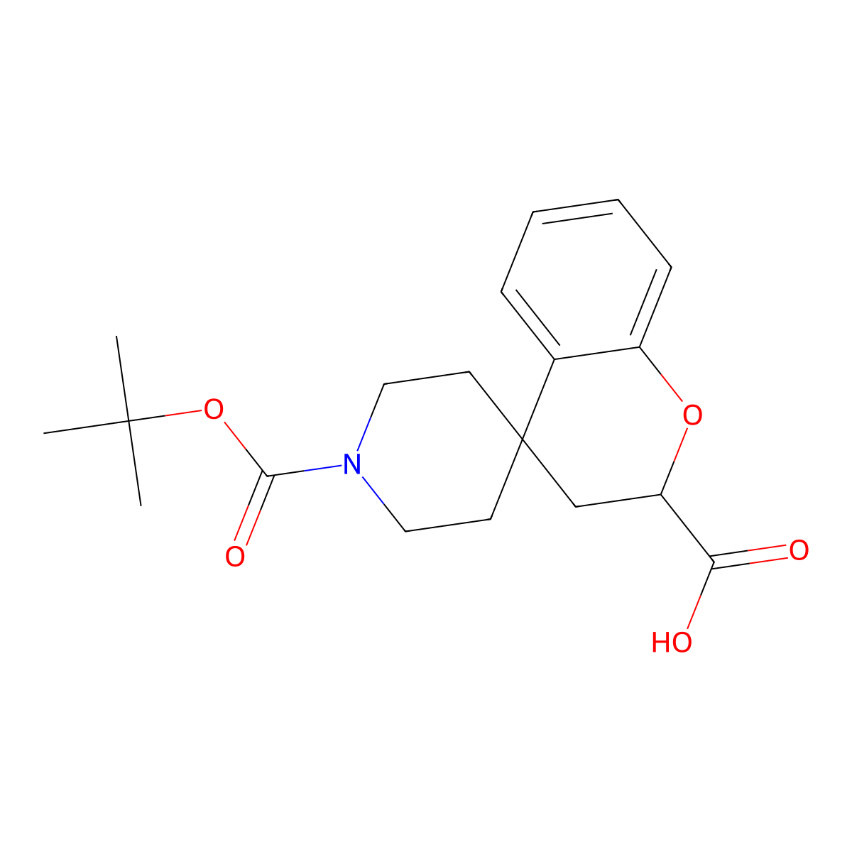 1'-(Tert-butoxycarbonyl)spiro[chroman-4,4'-piperidine]-2-carboxylic acid molecular structure, CAS 1228631-15-9