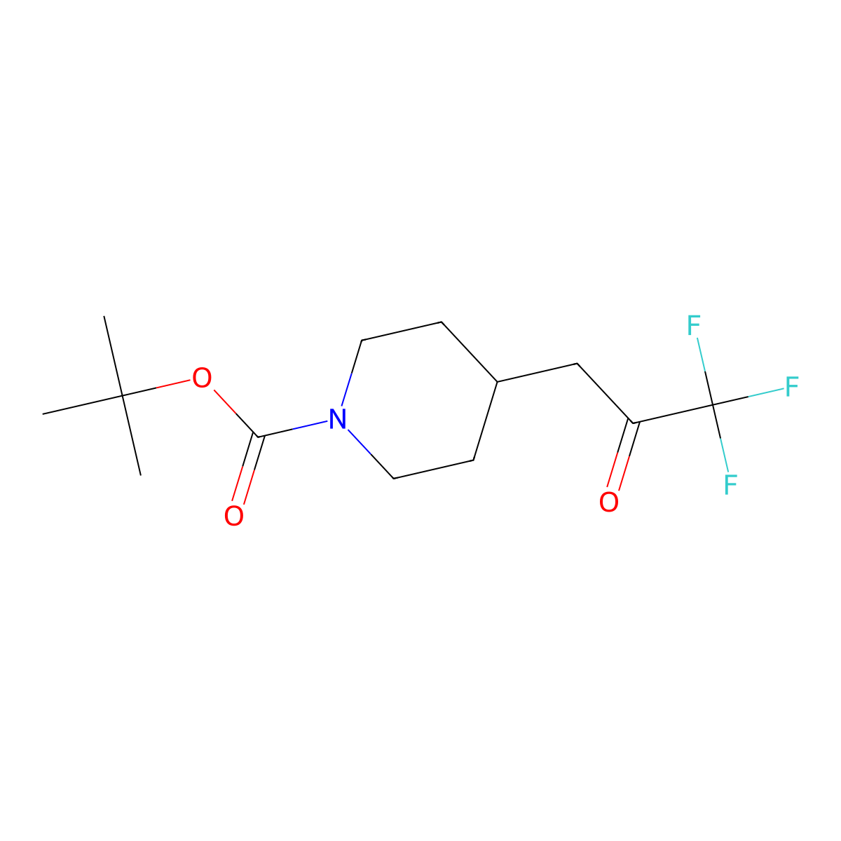 Tert-butyl 4-(3,3,3-trifluoro-2-oxopropyl)piperidine-1-carboxylate molecular structure, CAS 1228631-18-2