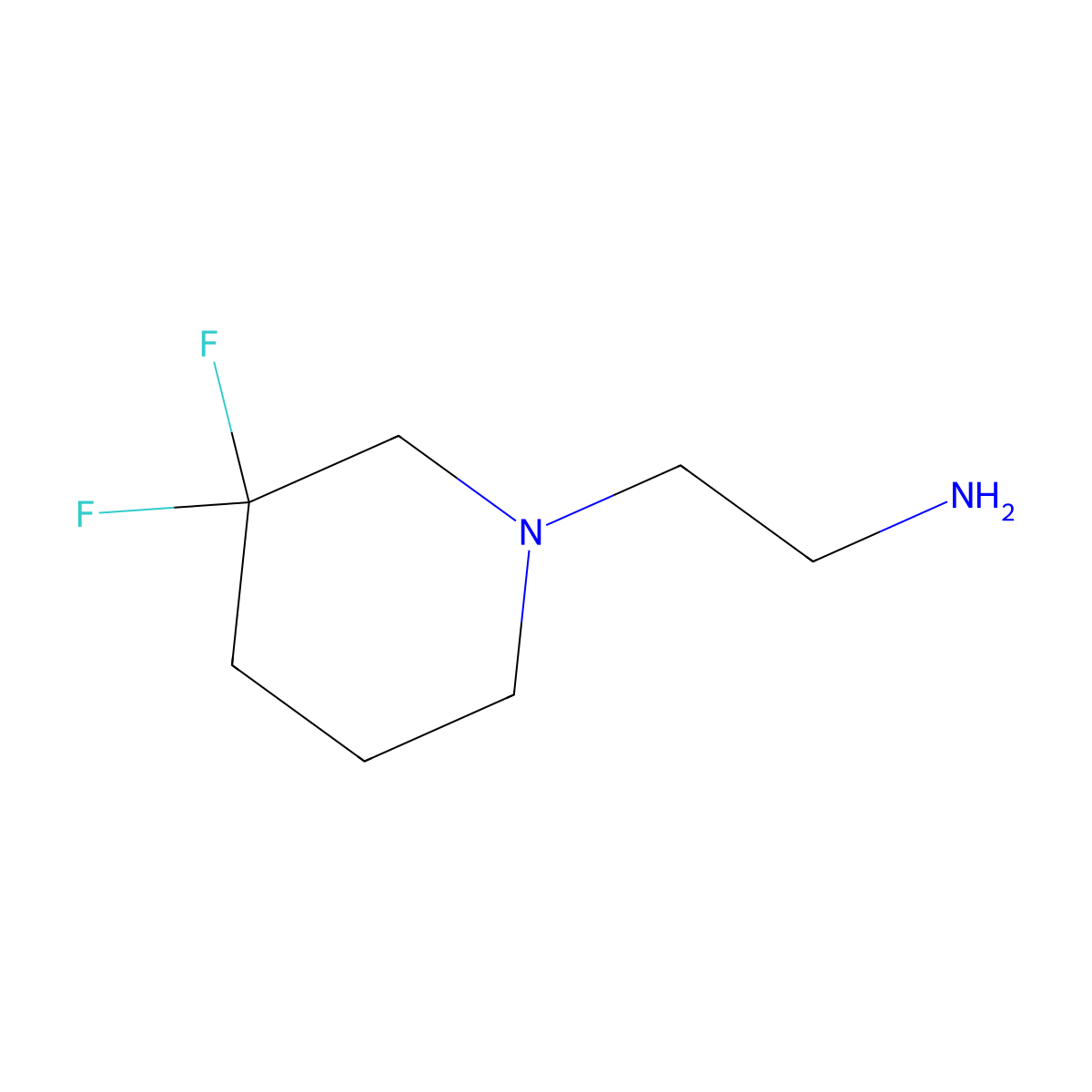 2-(3,3-Difluoro-piperidin-1-YL)-ethylamine molecular structure, CAS 1228631-24-0