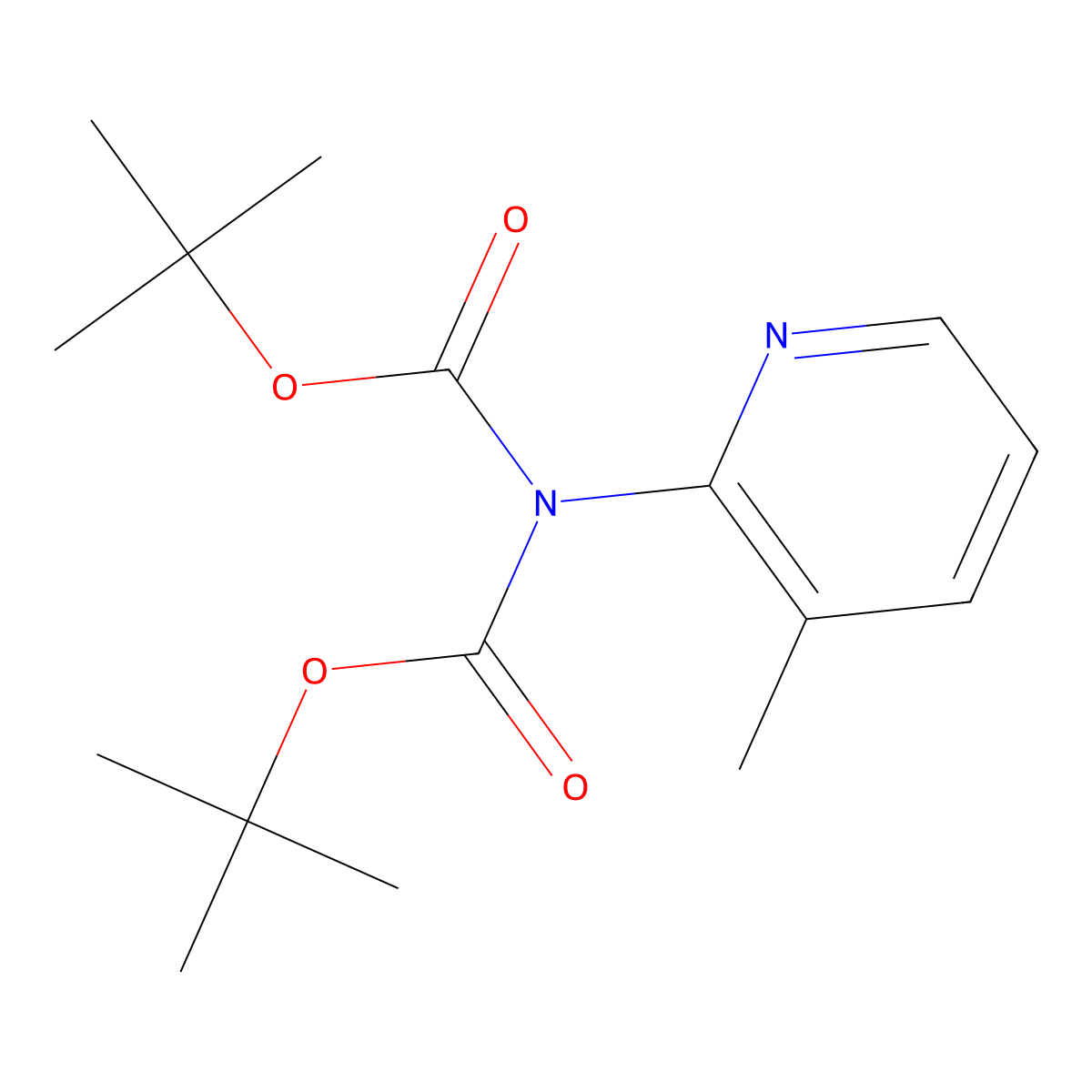 N,N-Boc,Boc-2-amino-3-Methylpyridine molecular structure, CAS 1228631-58-0