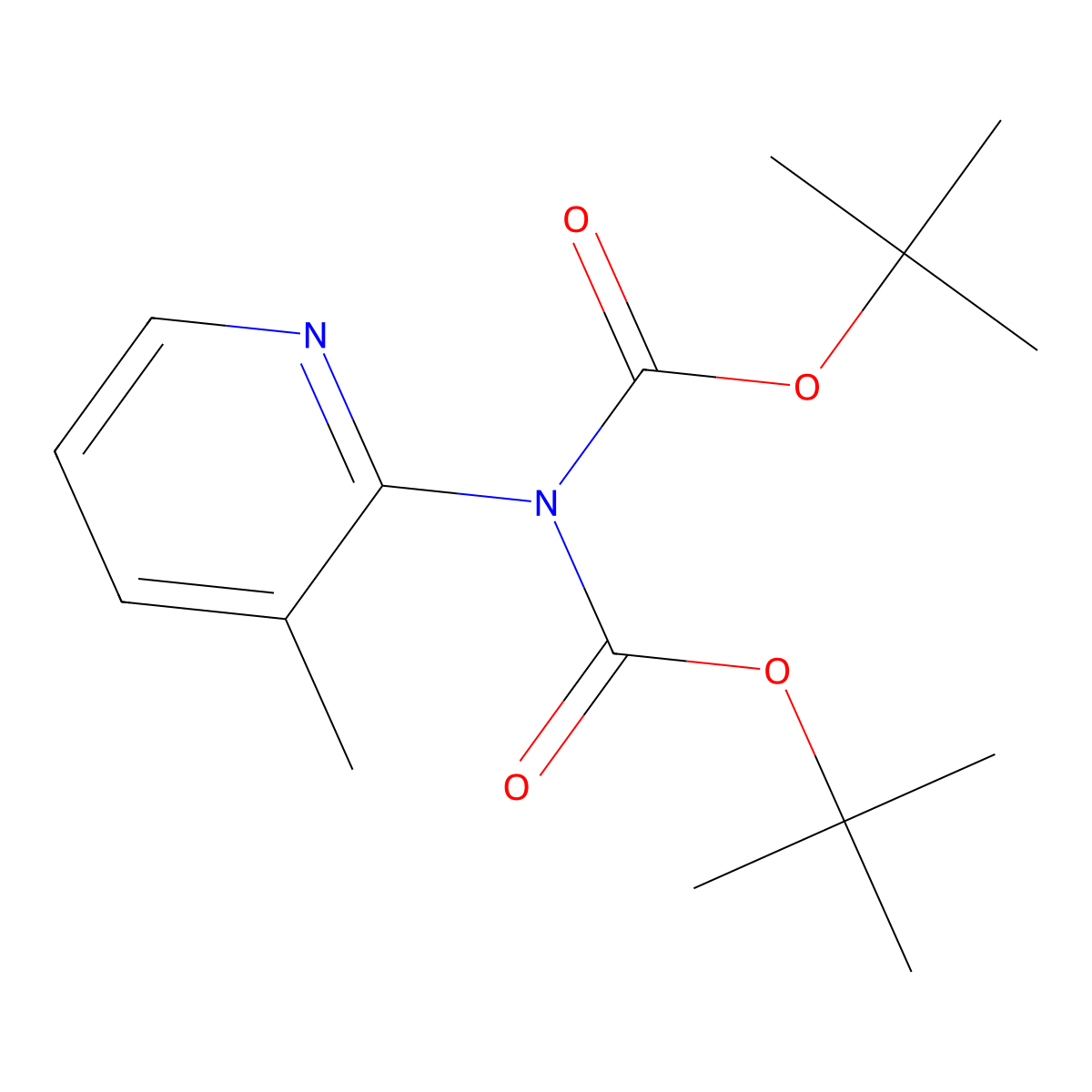 N,N-Boc,Boc-2-amino-3-Methylpyridine molecular structure, CAS 1228631-58-0