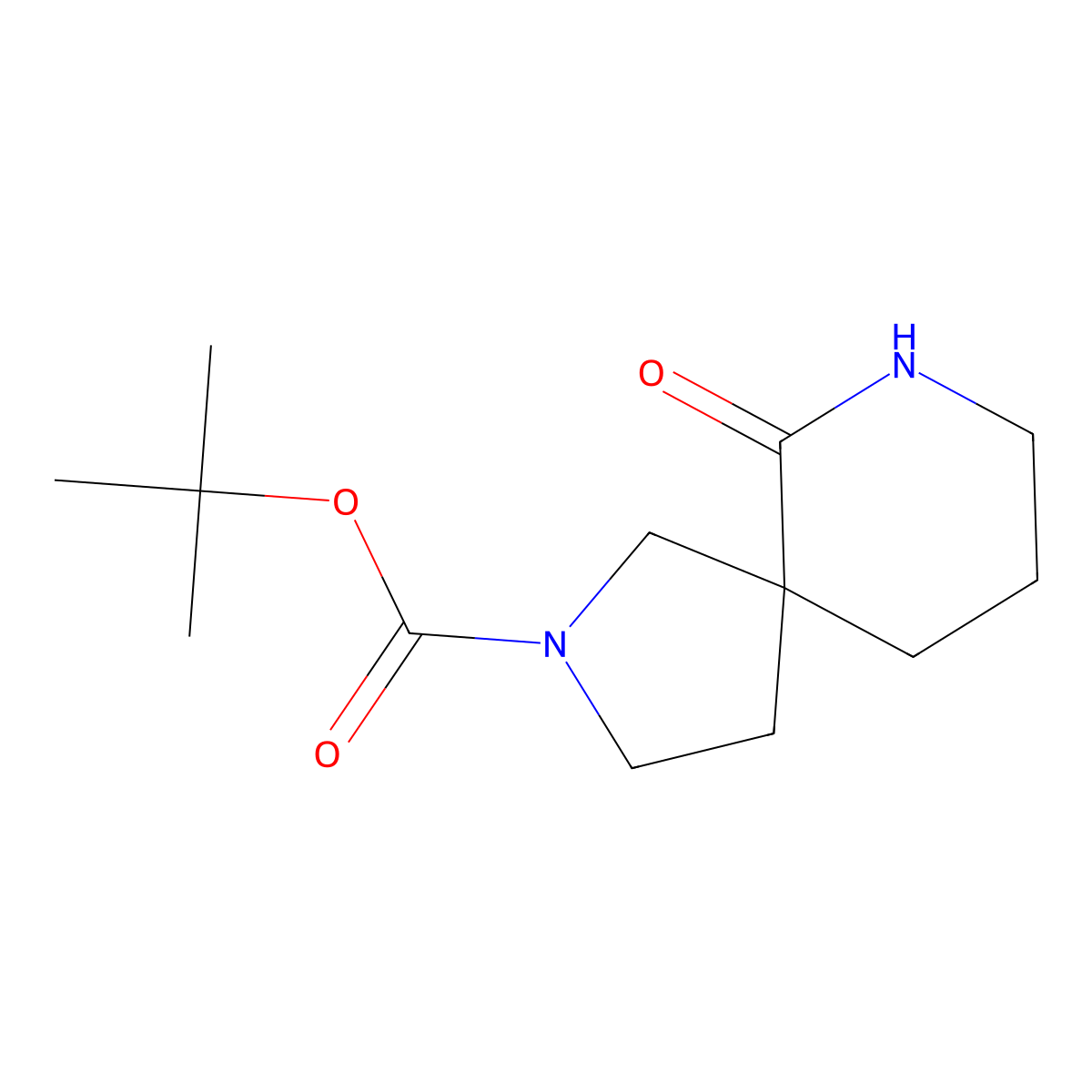 Tert-butyl 6-oxo-2,7-diazaspiro[4.5]decane-2-carboxylate molecular structure, CAS 1228631-64-8