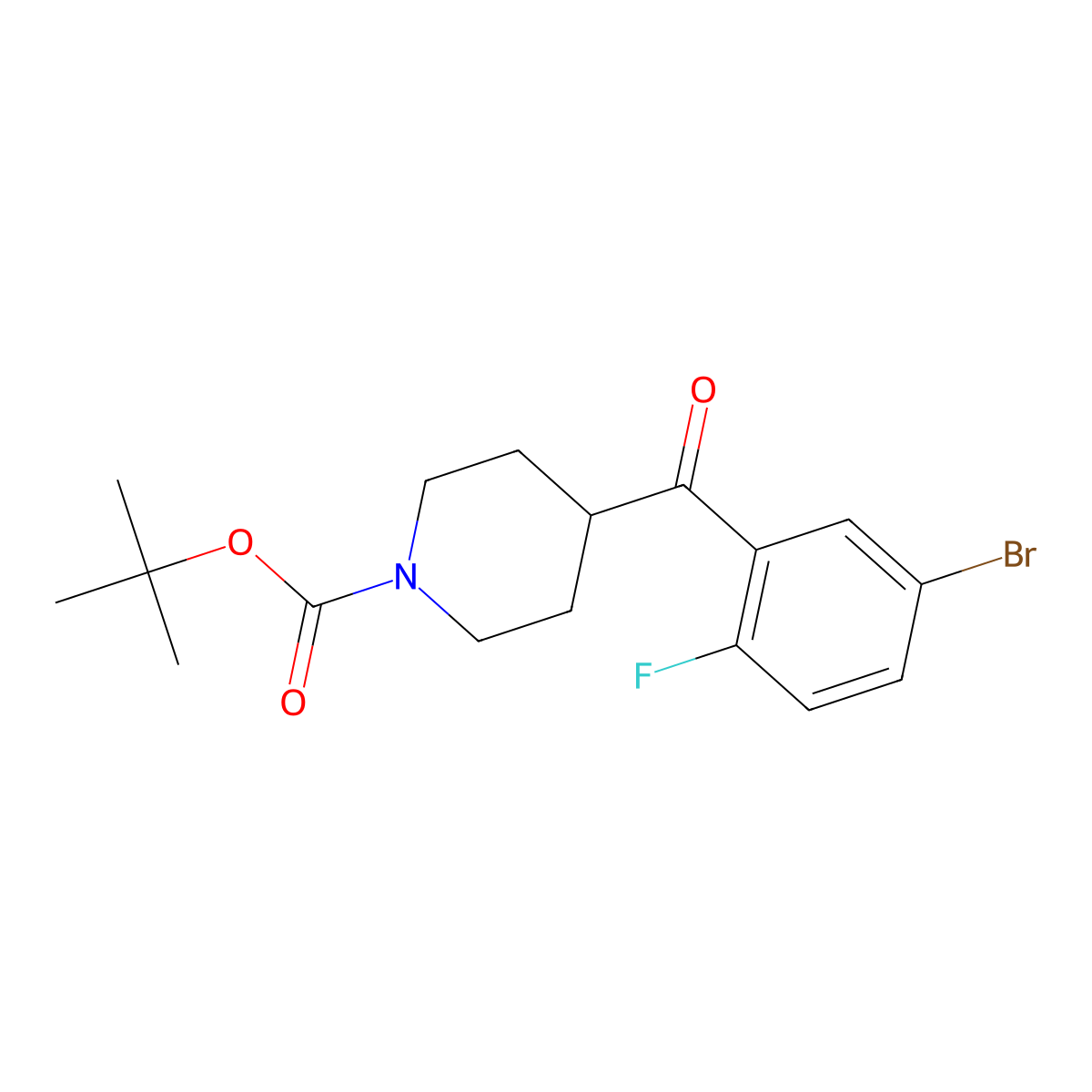 Tert-butyl 4-(5-bromo-2-fluorobenzoyl)piperidine-1-carboxylate molecular structure, CAS 1228631-72-8