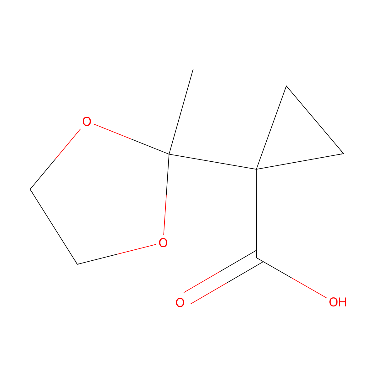 1-(2-Methyl-1,3-dioxolan-2-yl)cyclopropane-1-carboxylicacid molecular structure, CAS 1228647-44-6