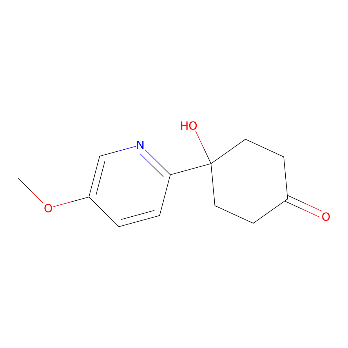 4-Hydroxy-4-(5-methoxy-2-pyridyl)cyclohexanone molecular structure, CAS 1228652-20-7