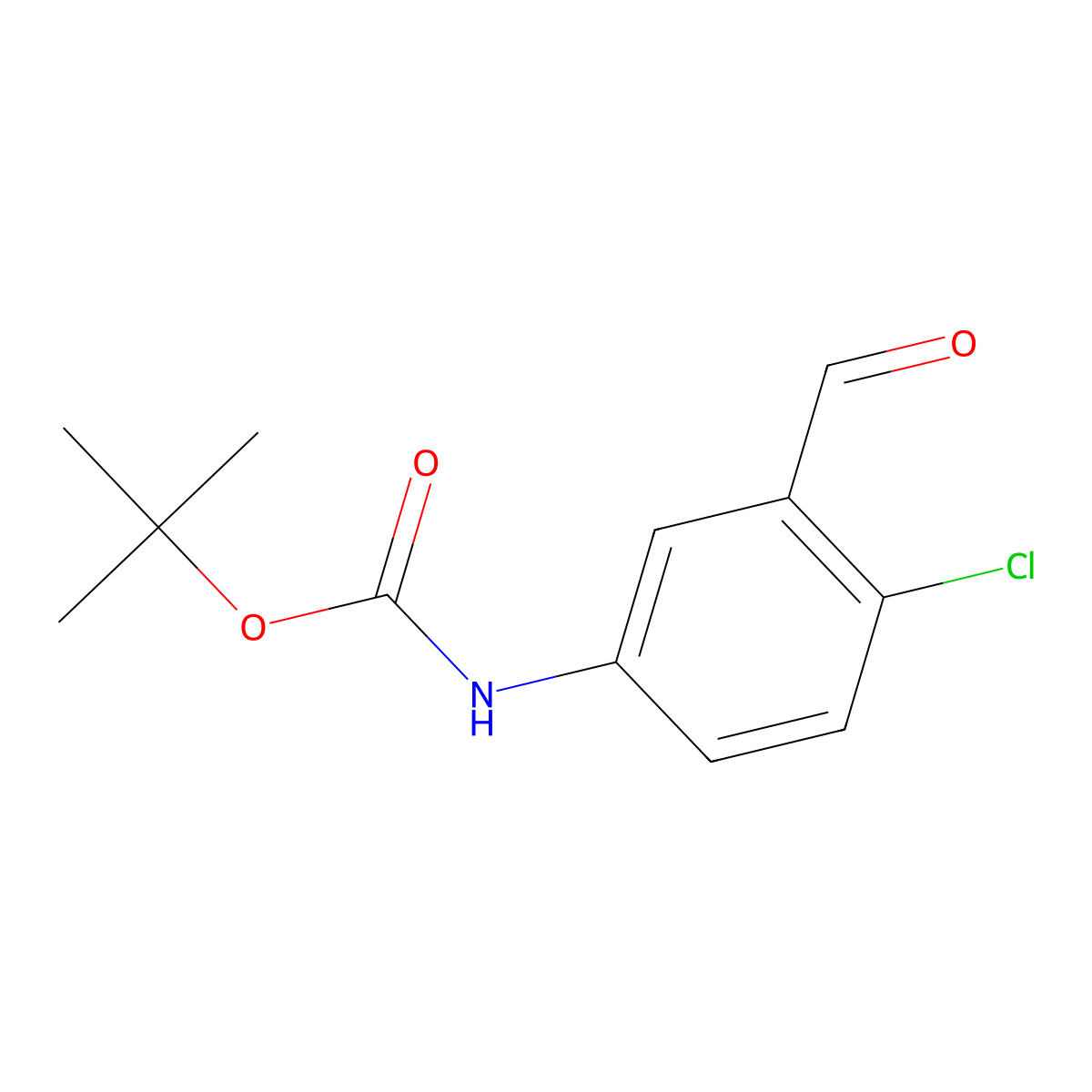 tert-butyl N-(4-chloro-3-formylphenyl)carbamate molecular structure, CAS 1228658-06-7