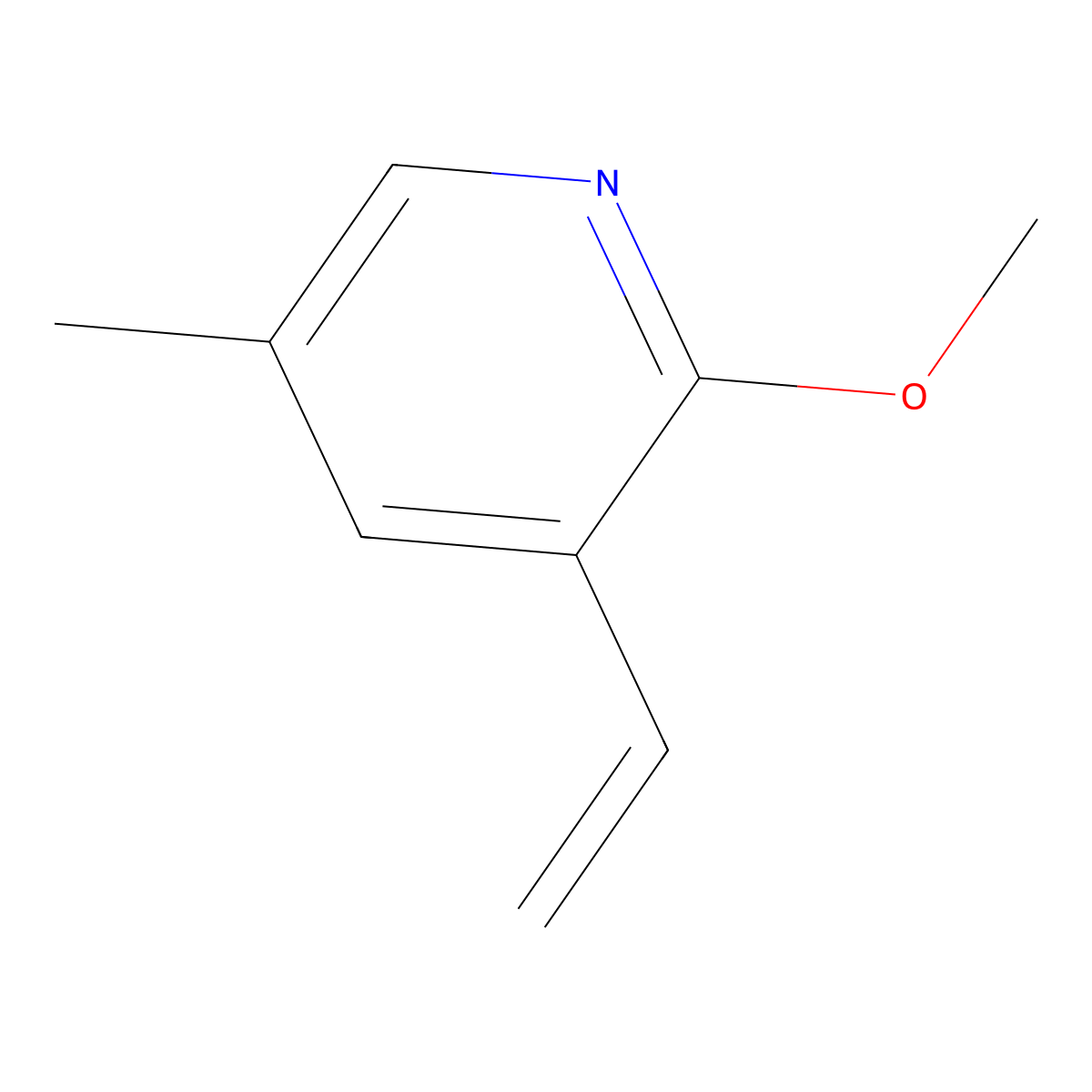 2-Methoxy-5-methyl-3-vinylpyridine molecular structure, CAS 1228665-62-0