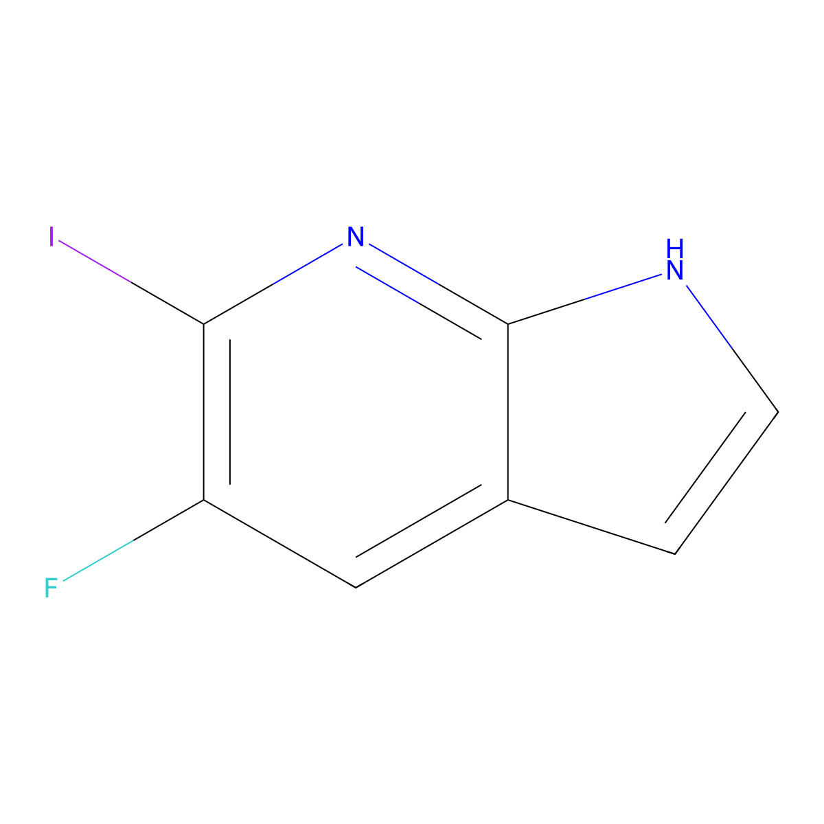 5-Fluoro-6-iodo-1H-pyrrolo[2,3-b]pyridine molecular structure, CAS 1228665-63-1