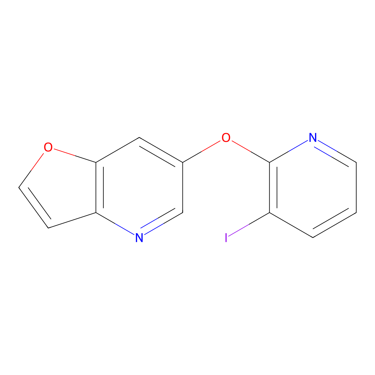 6-(3-Iodopyridin-2-yloxy)furo[3,2-b]pyridine molecular structure, CAS 1228665-68-6