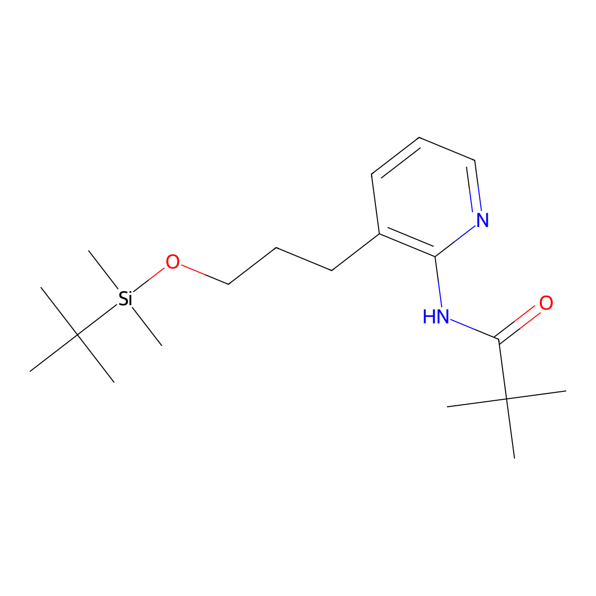 N-(3-(3-(Tert-butyldimethylsilyloxy)propyl)-pyridin-2-YL)pivalamide molecular structure, CAS 1228665-70-0