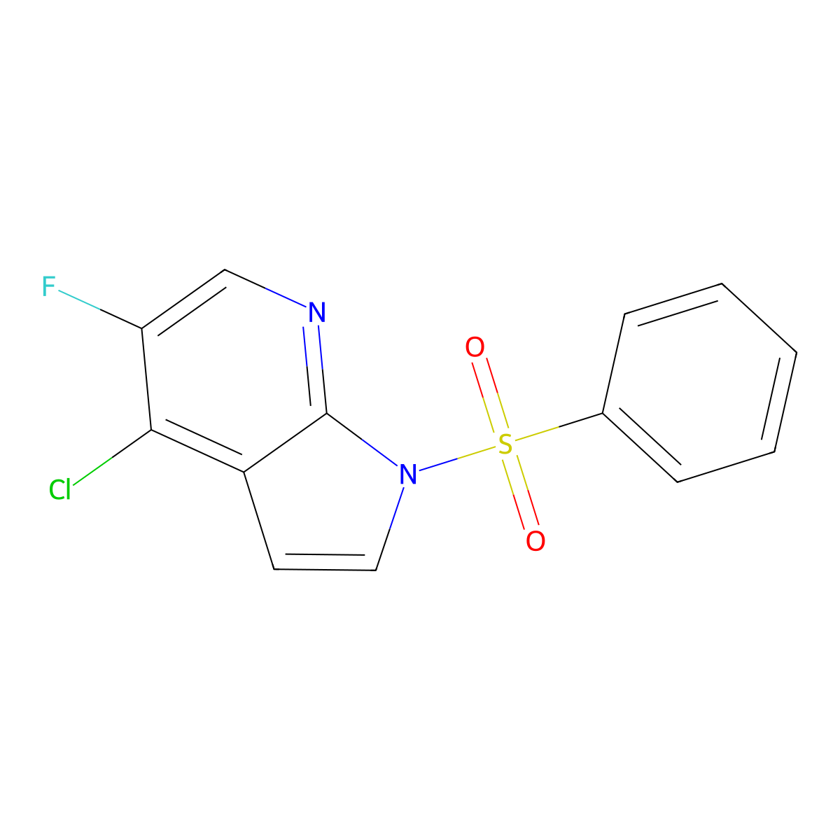 4-Chloro-5-fluoro-1-(phenylsulfonyl)-1H-pyrrolo[2,3-b]pyridine molecular structure, CAS 1228665-75-5