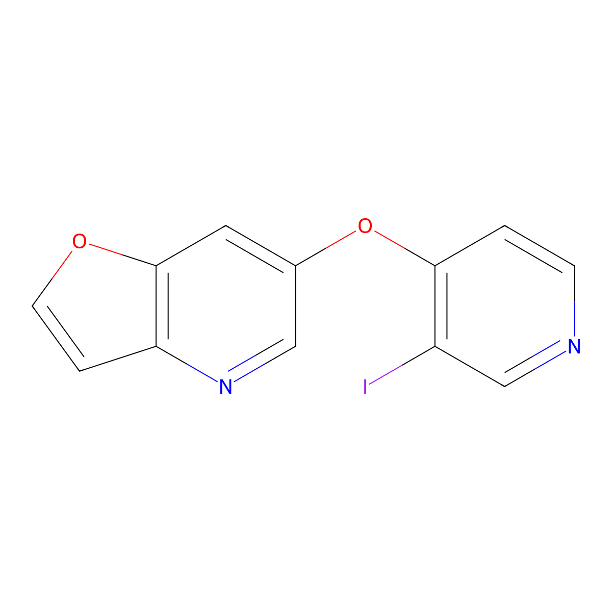 6-(3-Iodopyridin-4-yloxy)furo[3,2-b]pyridine molecular structure, CAS 1228665-78-8
