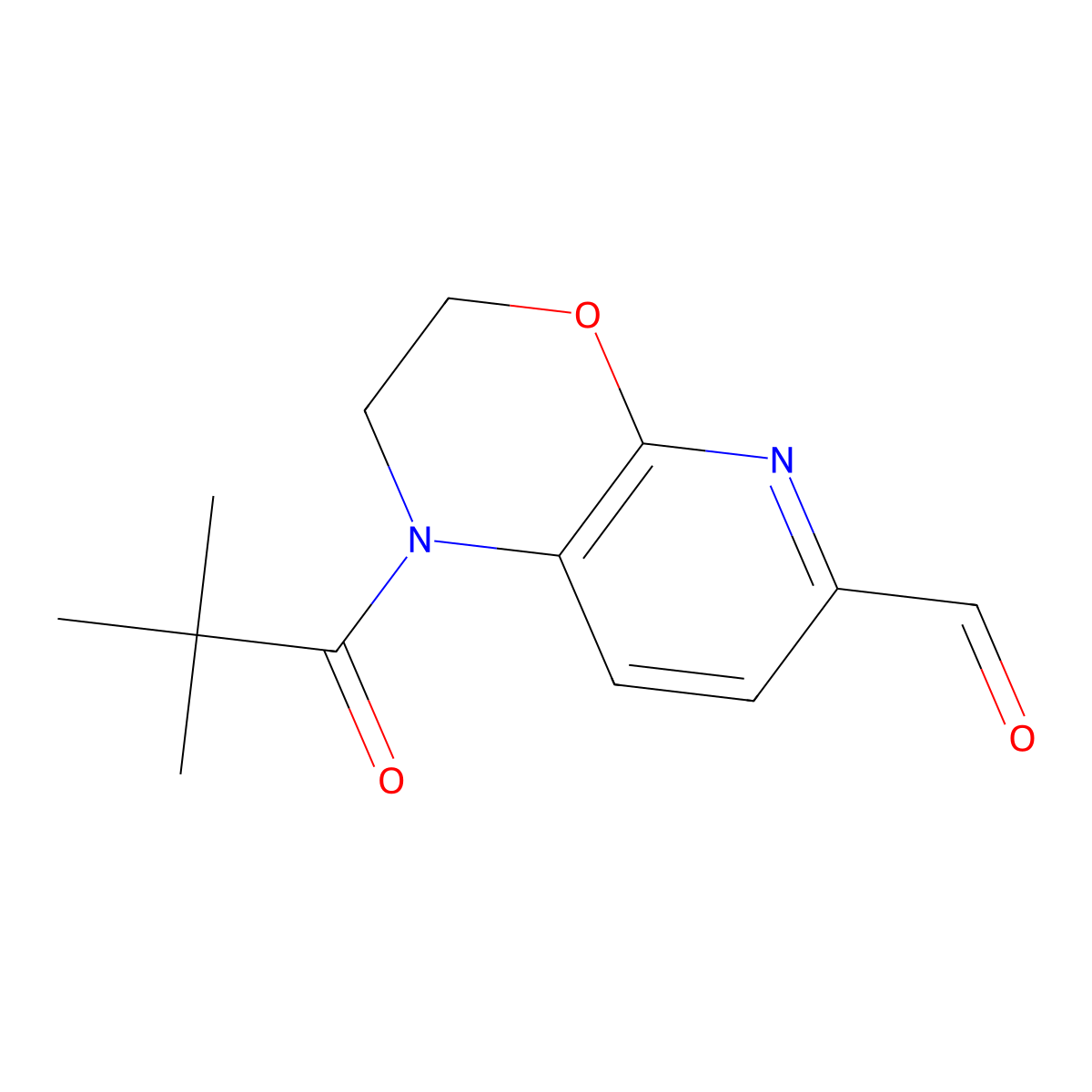 1-Pivaloyl-2,3-dihydro-1H-pyrido[2,3-b][1,4]oxazine-6-carbaldehyde molecular structure, CAS 1228665-85-7