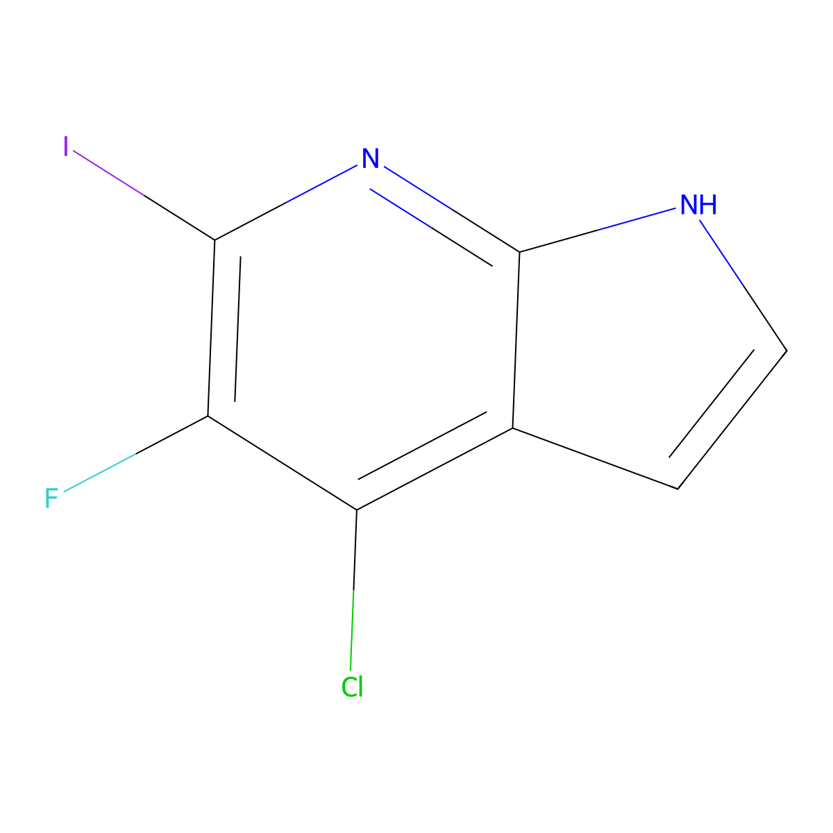 4-Chloro-5-fluoro-6-iodo-1H-pyrrolo[2,3-b]pyridine molecular structure, CAS 1228665-91-5