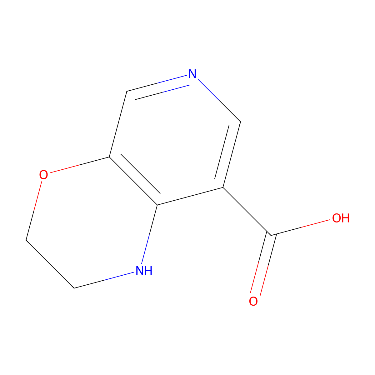 2,3-Dihydro-1H-pyrido[3,4-b][1,4]oxazine-8-carboxylic acid molecular structure, CAS 1228665-92-6