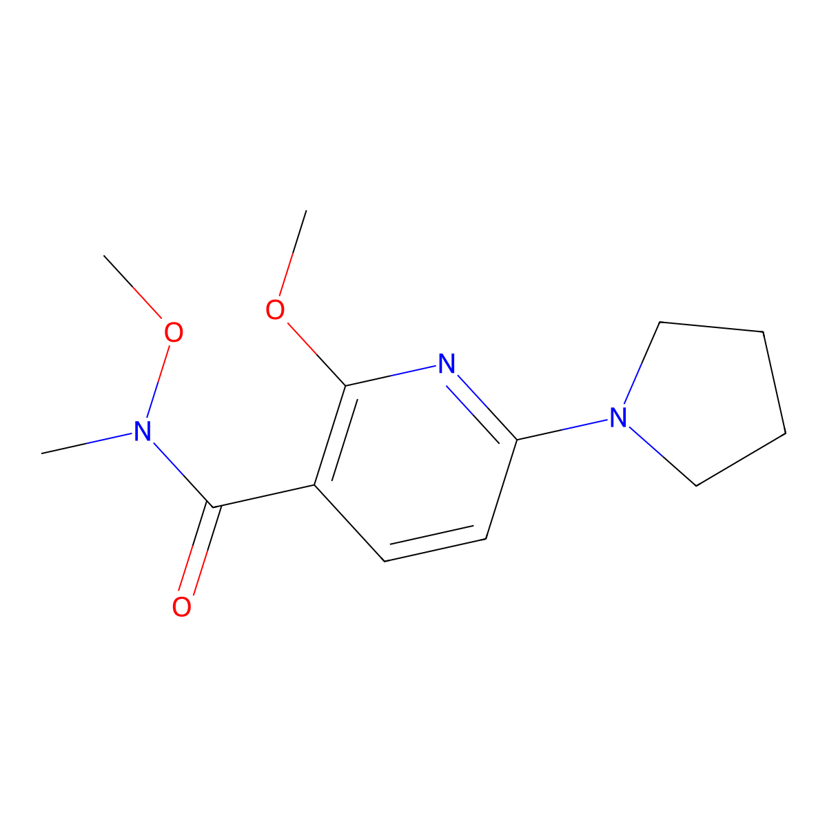 N,2-Dimethoxy-N-methyl-6-(pyrrolidin-1-YL)-nicotinamide molecular structure, CAS 1228665-95-9