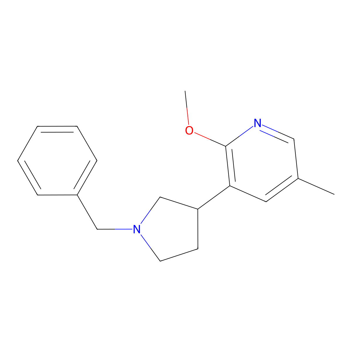 3-(1-Benzylpyrrolidin-3-yl)-2-methoxy-5-methylpyridine molecular structure, CAS 1228666-00-9