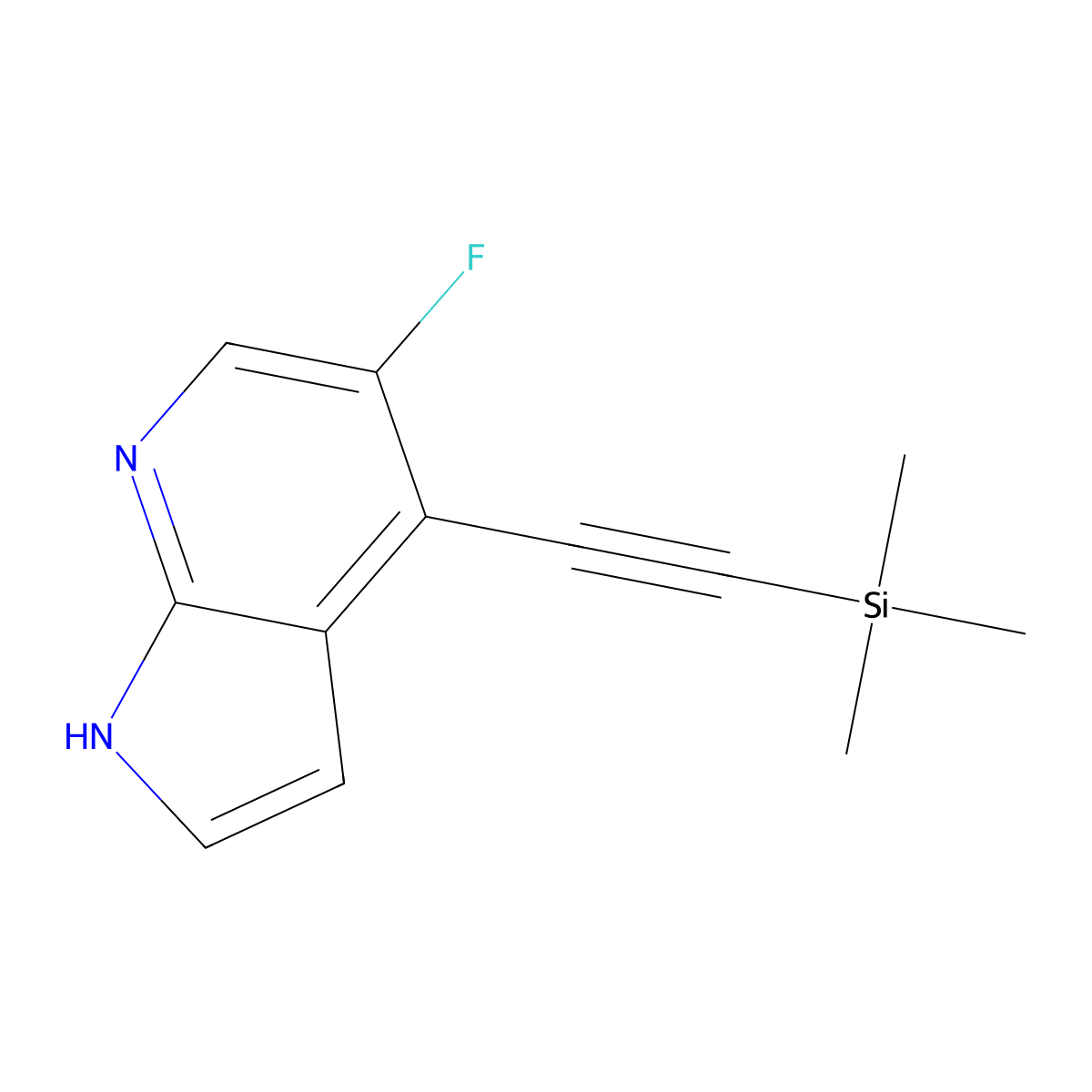 5-Fluoro-4-((trimethylsilyl)ethynyl)-1H-pyrrolo[2,3-b]pyridine molecular structure, CAS 1228666-01-0