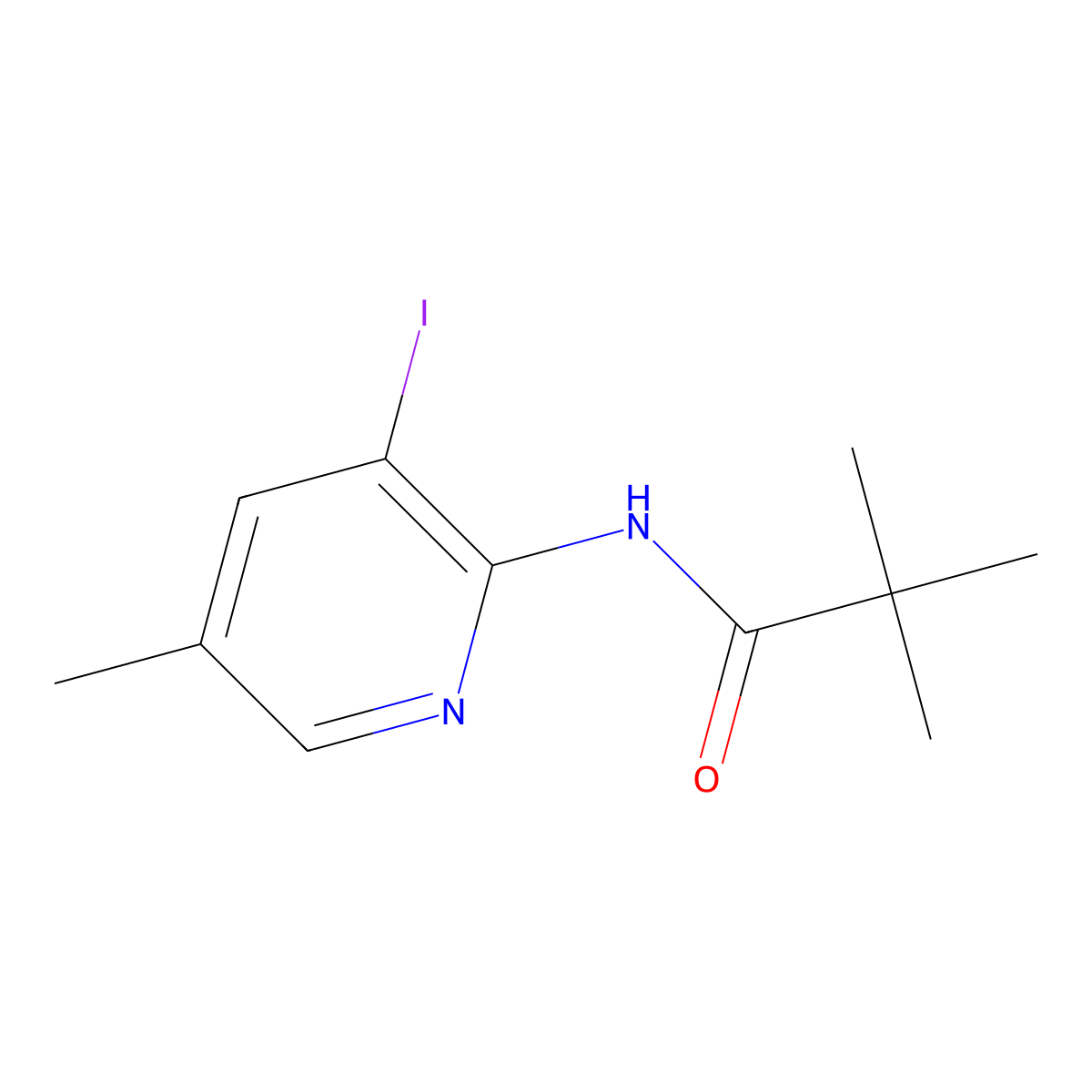 N-(3-Iodo-5-methylpyridin-2-yl)pivalamide molecular structure, CAS 1228666-13-4