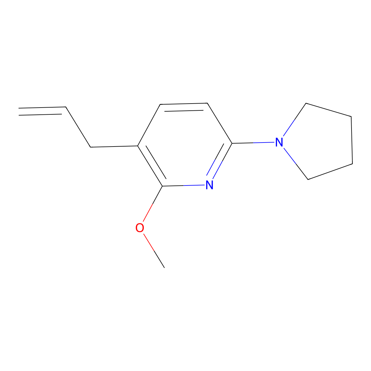 3-Allyl-2-methoxy-6-(pyrrolidin-1-yl)pyridine molecular structure, CAS 1228666-15-6