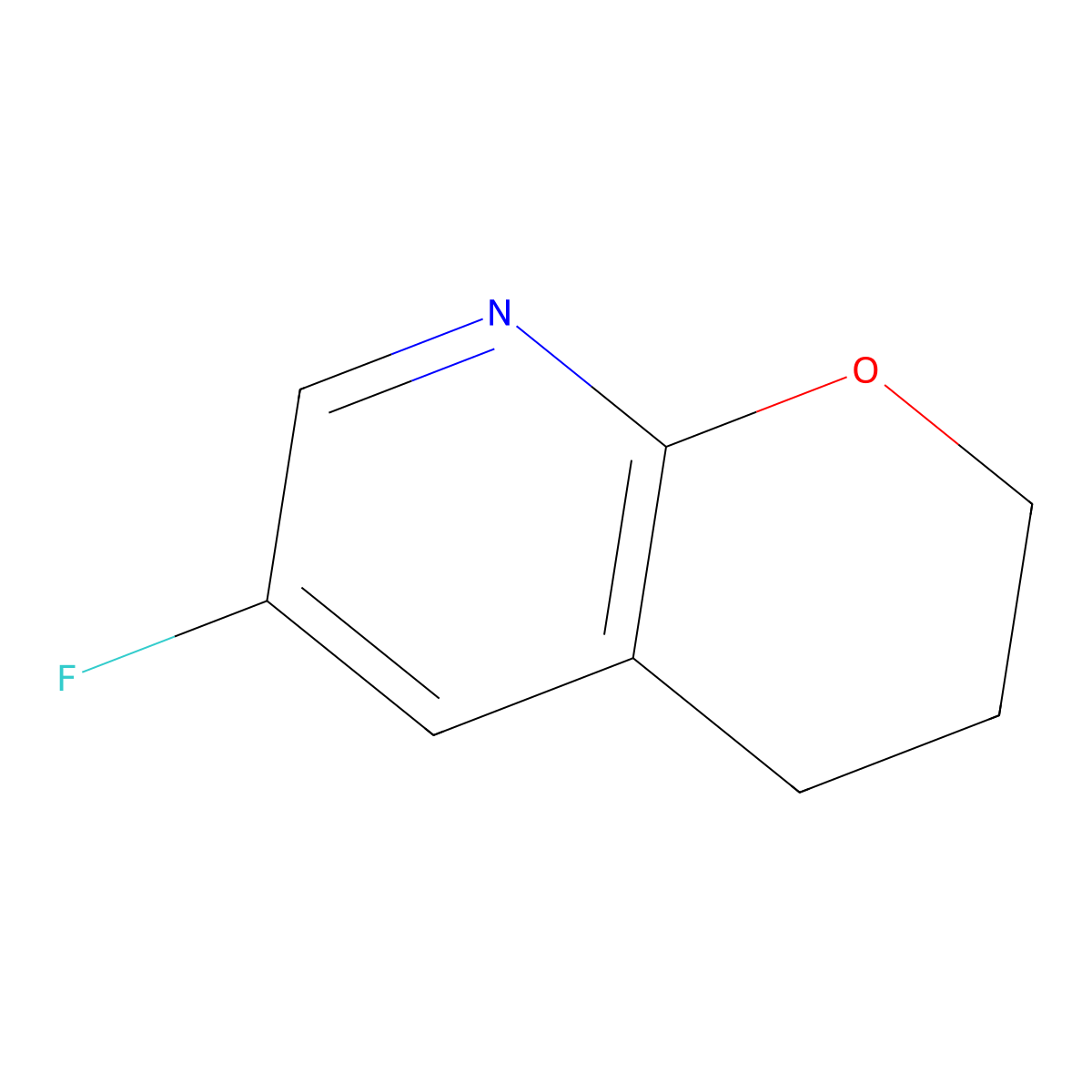 6-Fluoro-3,4-dihydro-2H-pyrano[2,3-b]pyridine molecular structure, CAS 1228666-24-7