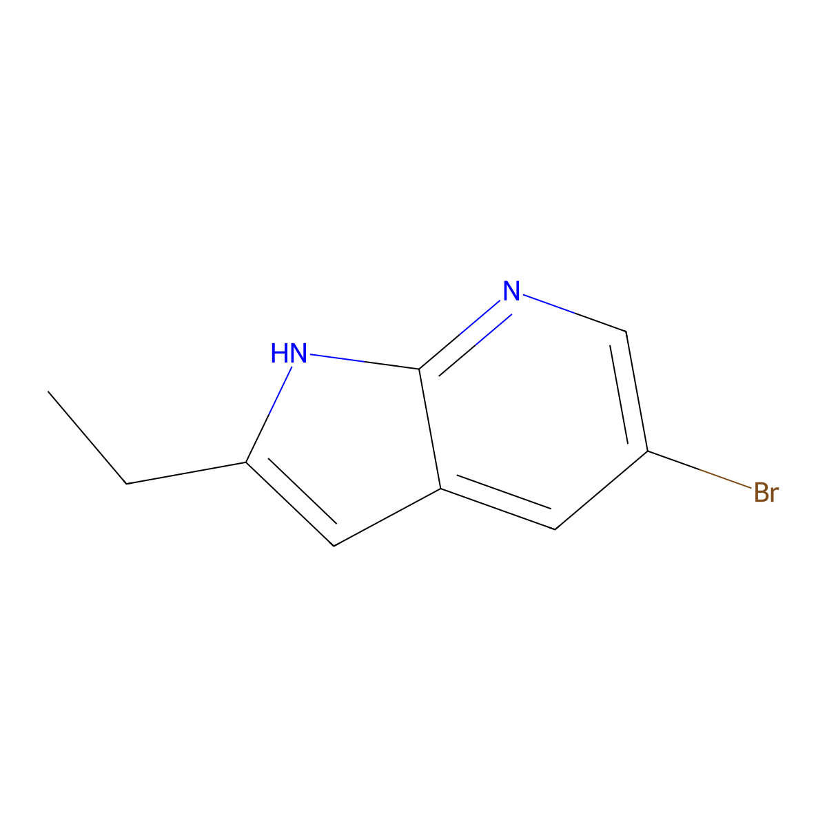 5-Bromo-2-ethyl-1H-pyrrolo[2,3-b]pyridine molecular structure, CAS 1228666-29-2